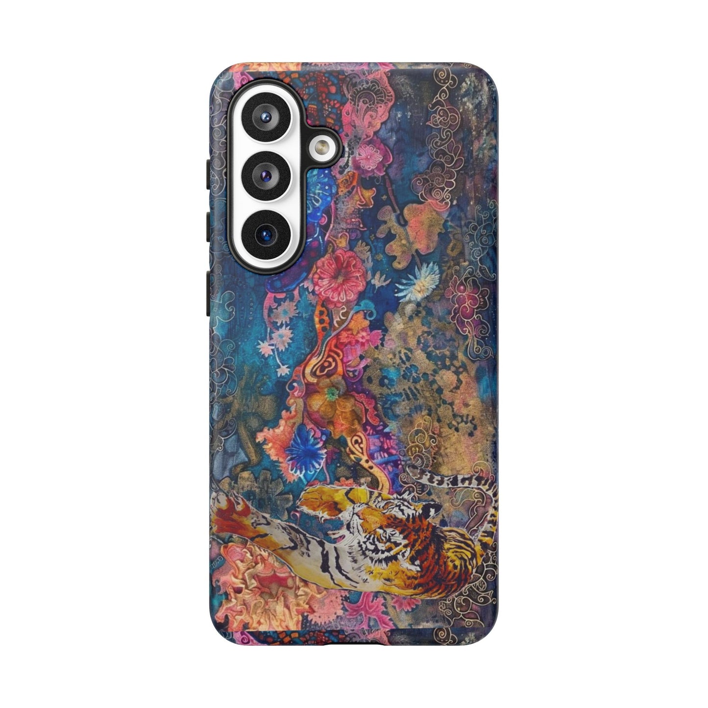 Phone Case - Colorful Floral Tiger Tough Case