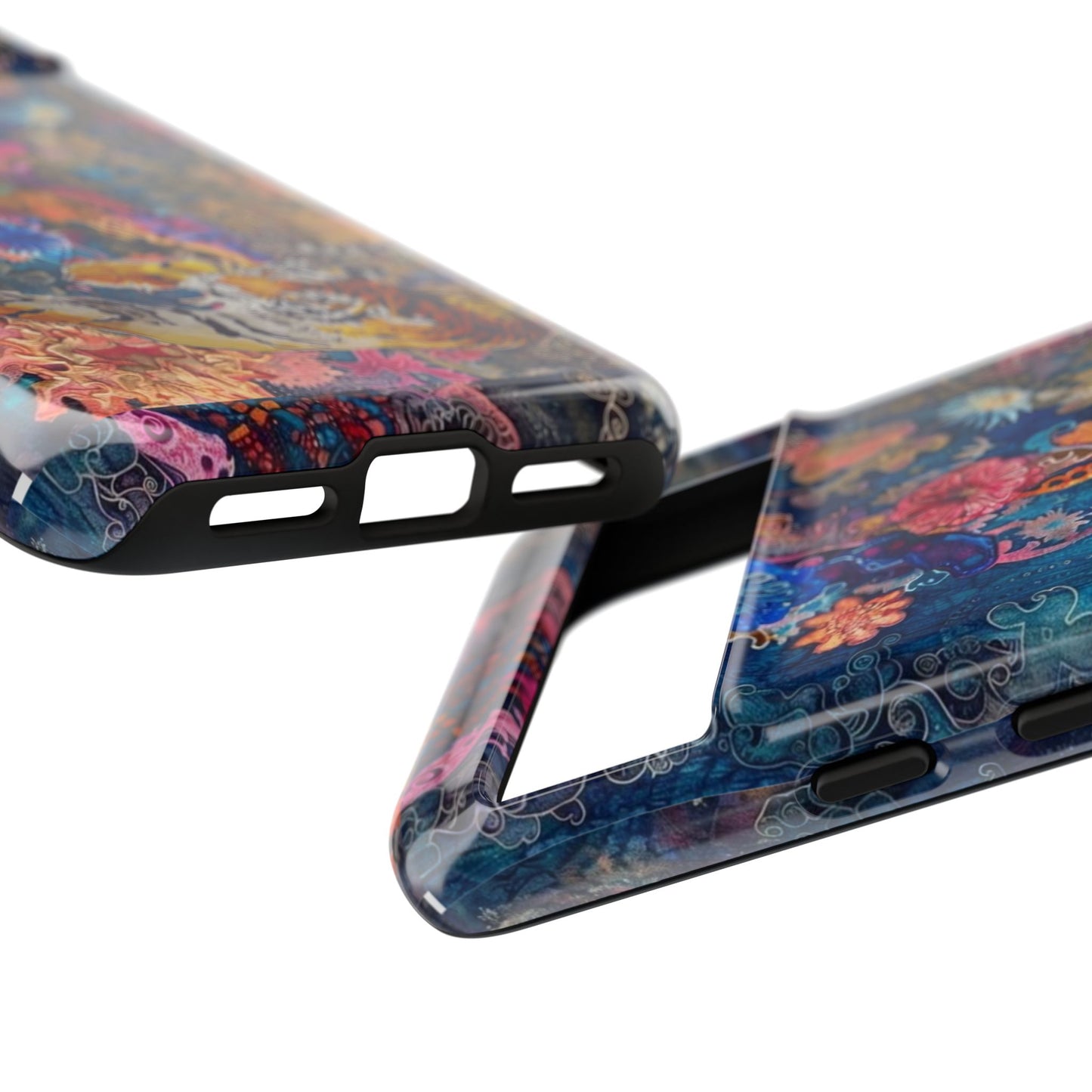 Phone Case - Colorful Floral Tiger Tough Case