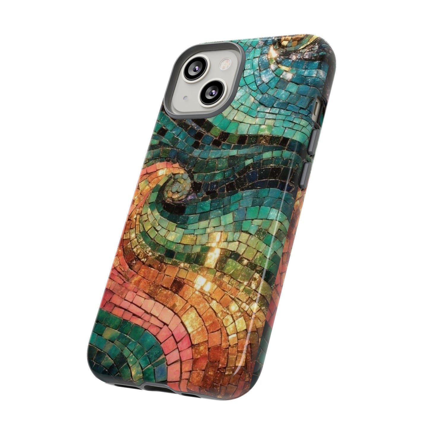 Mosaic Wave Phone Case – Colorful Artistic Tile Design Tough Case