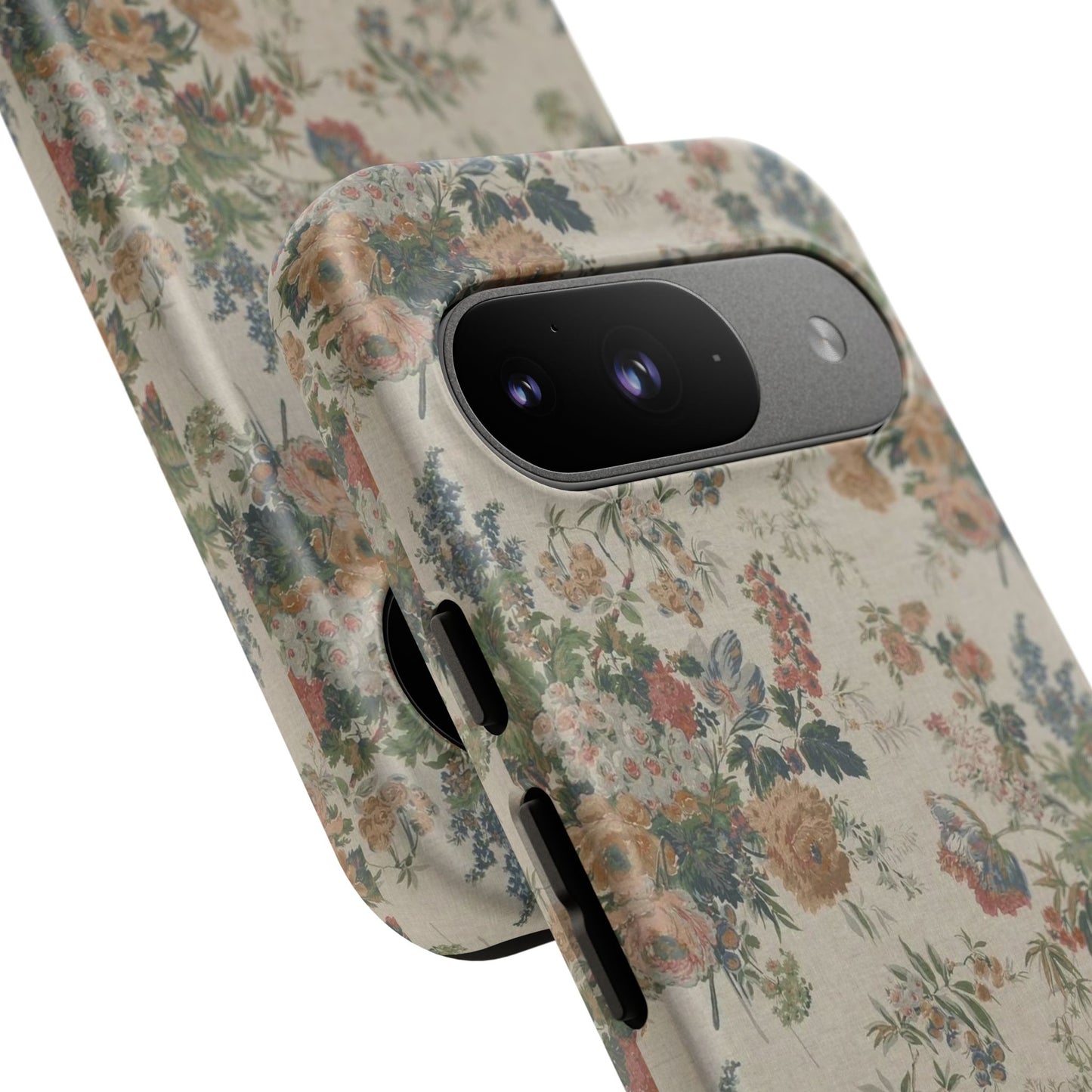 Floral Vintage Tough Phone Case – Antique Rose Pattern