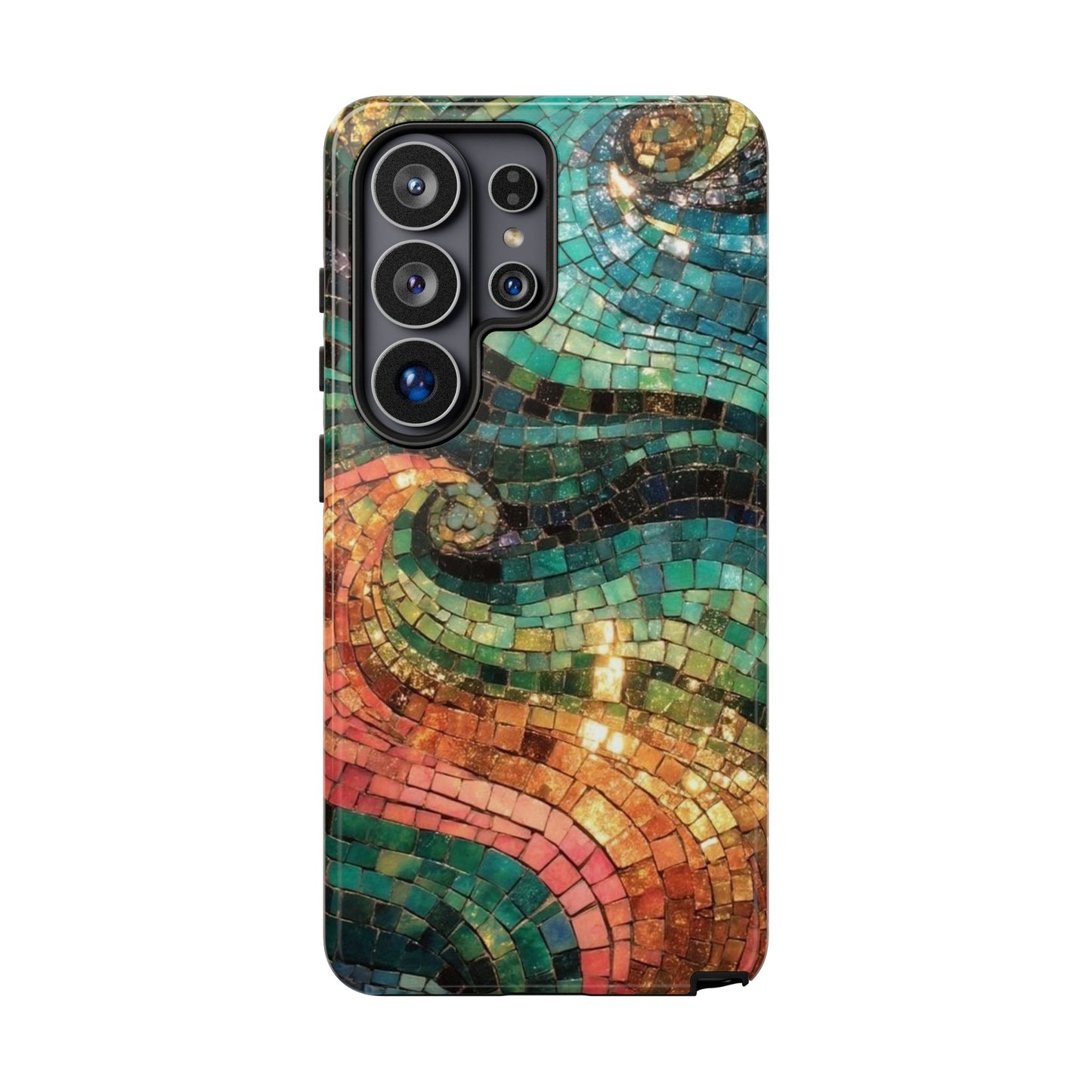 Mosaic Wave Phone Case – Colorful Artistic Tile Design Tough Case