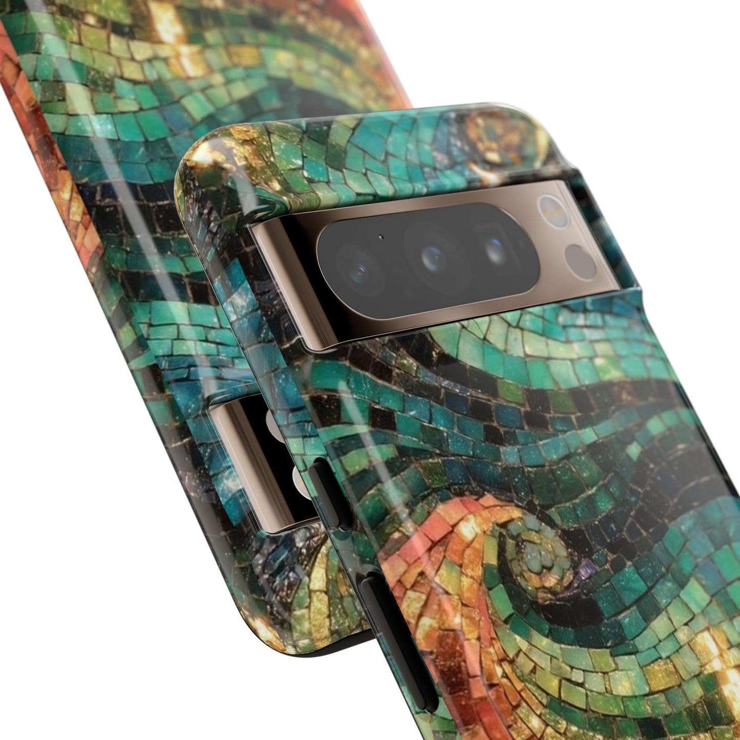 Mosaic Wave Phone Case – Colorful Artistic Tile Design Tough Case