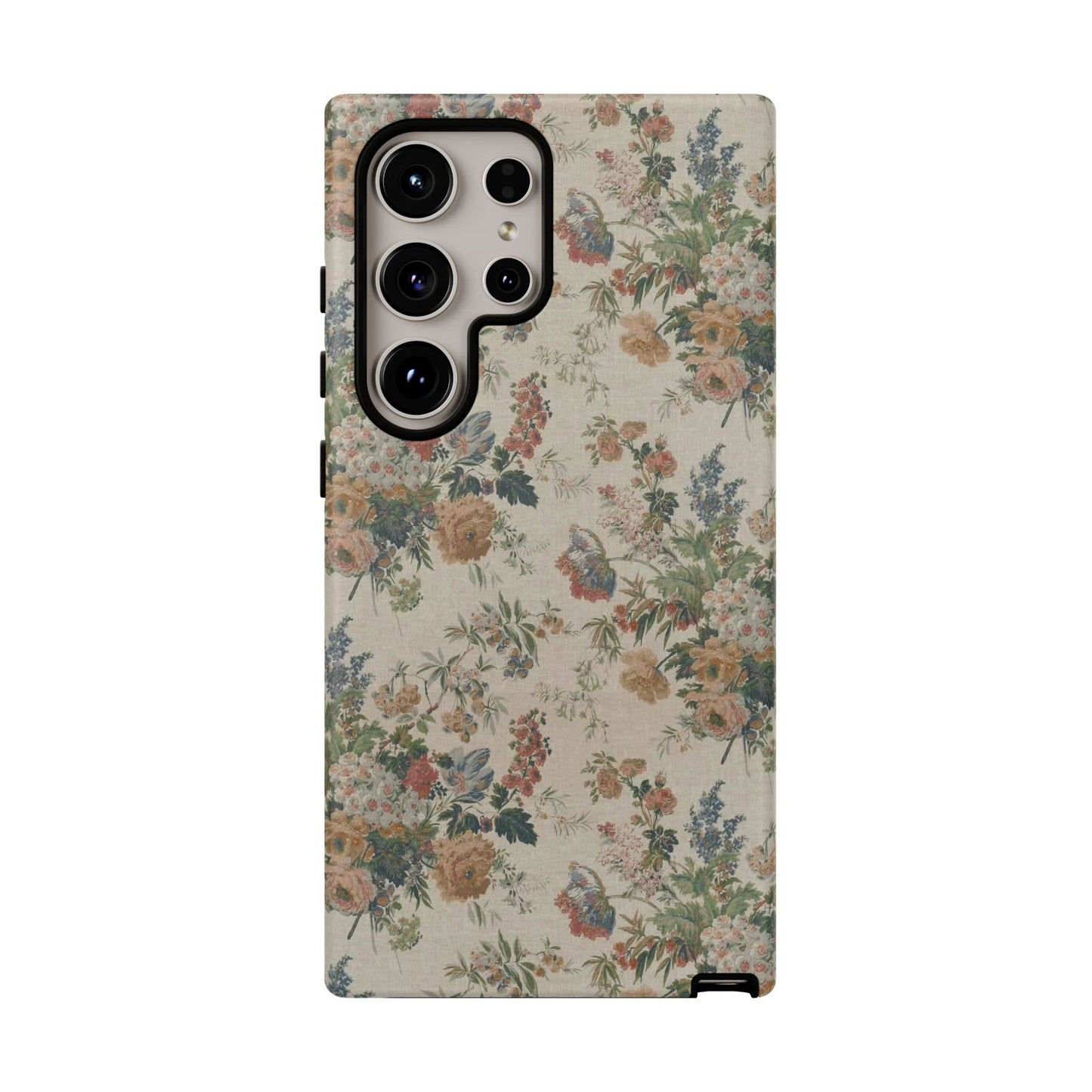 Floral Vintage Tough Phone Case – Antique Rose Pattern
