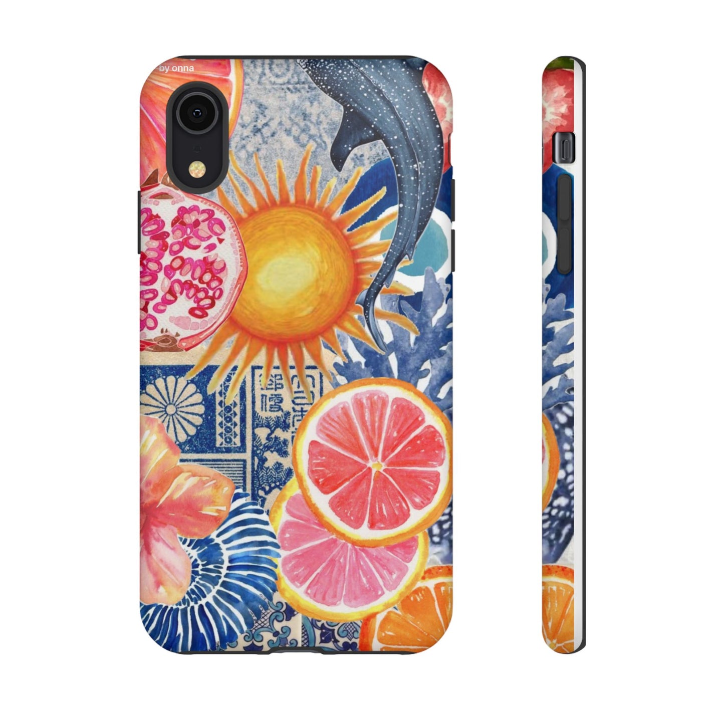 Tough Cases — Tropical Citrus Sun & Dolphin Phone Case