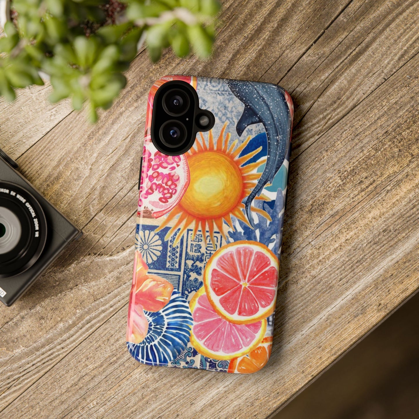 Tough Cases — Tropical Citrus Sun & Dolphin Phone Case