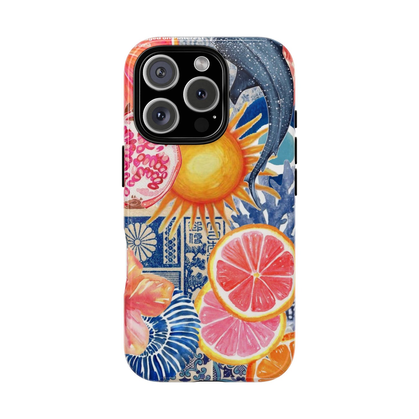 Tough Cases — Tropical Citrus Sun & Dolphin Phone Case