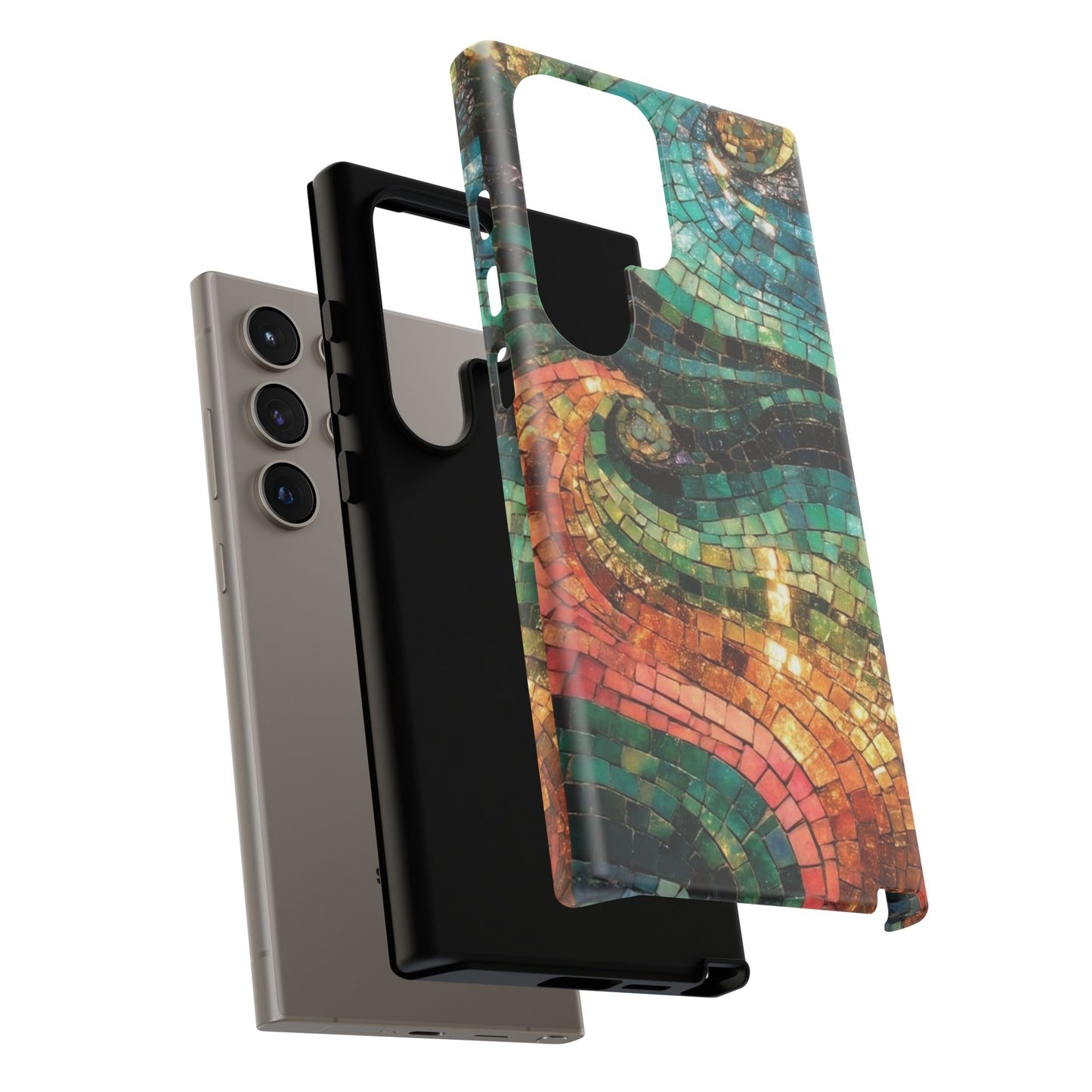 Mosaic Wave Phone Case – Colorful Artistic Tile Design Tough Case
