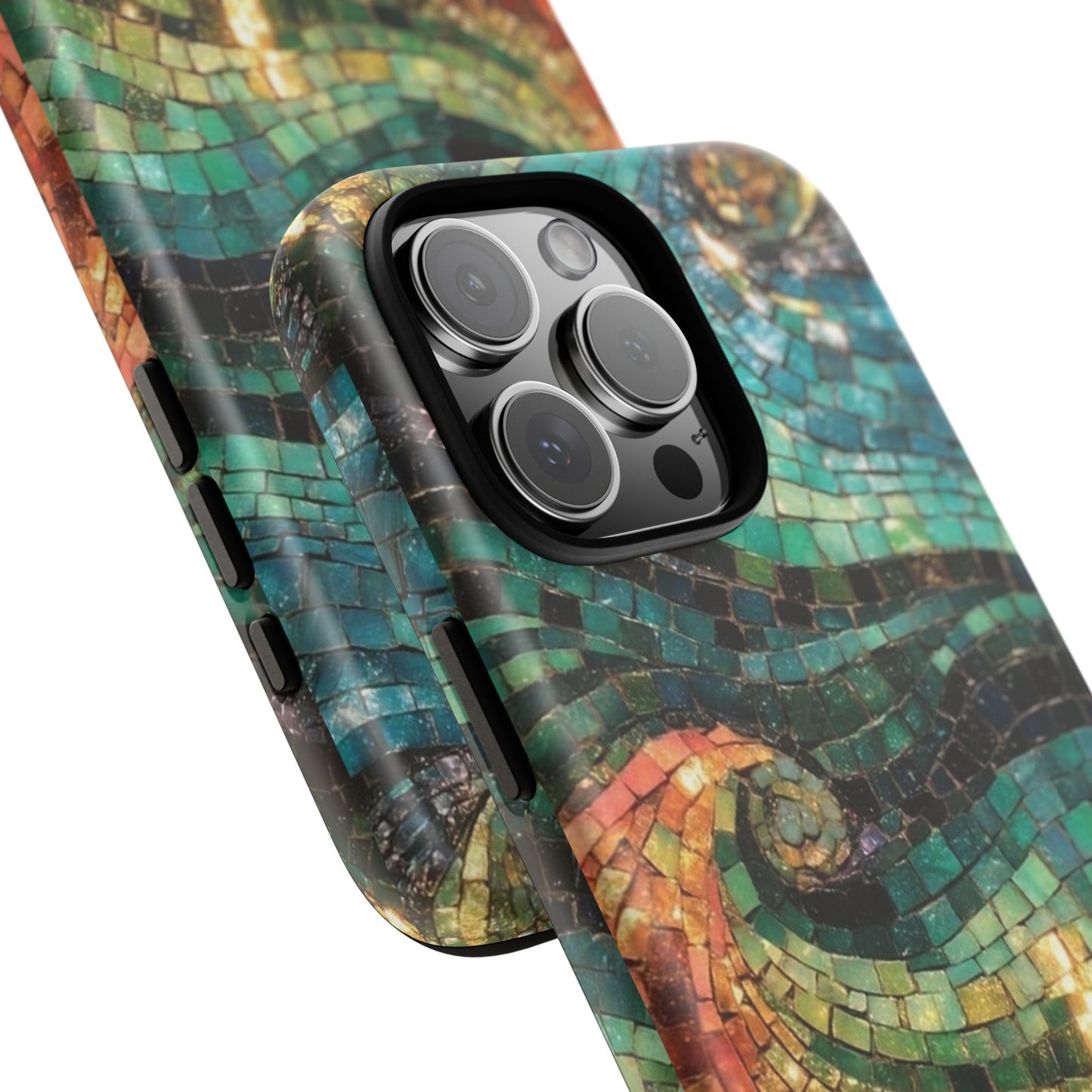 Mosaic Wave Phone Case – Colorful Artistic Tile Design Tough Case