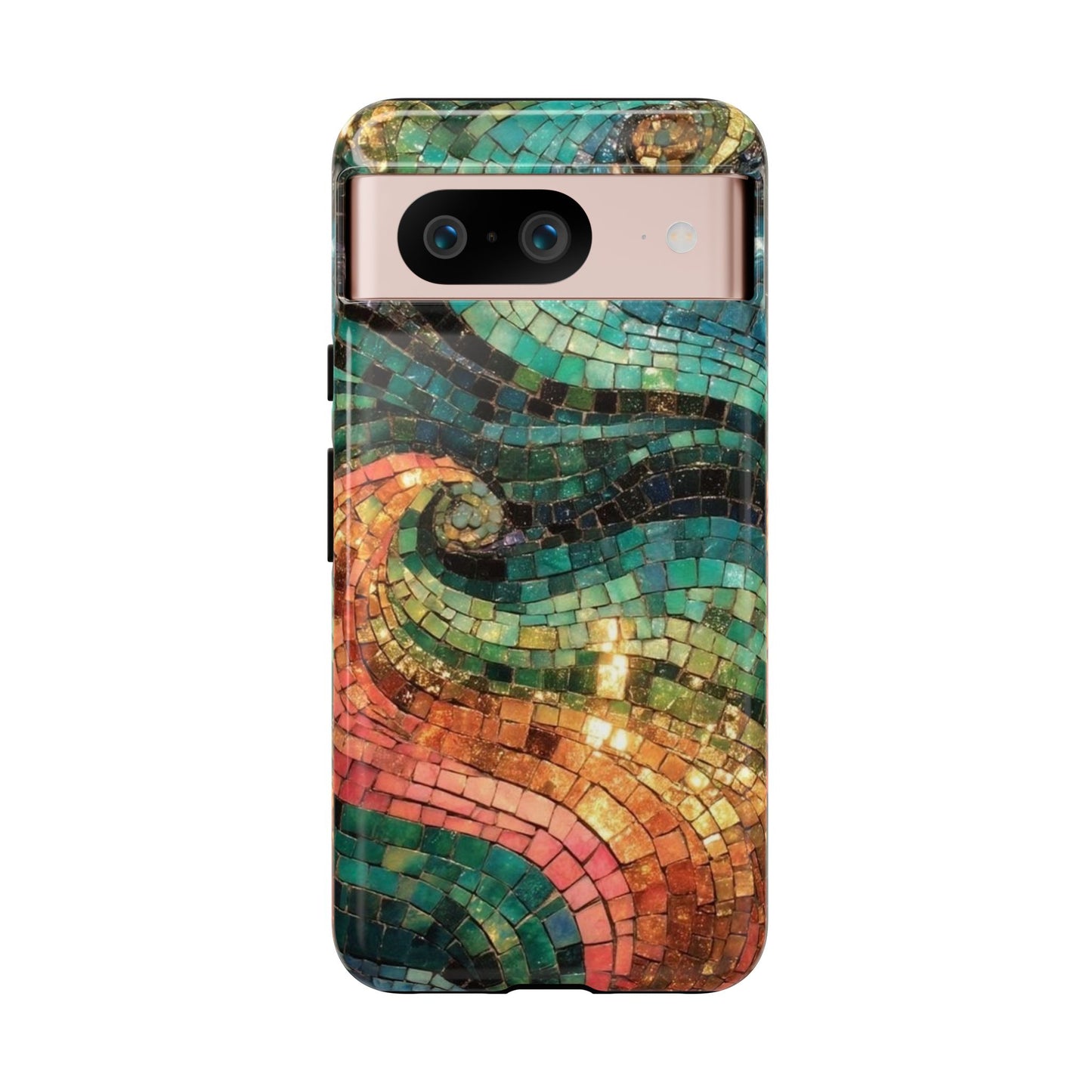 Mosaic Wave Phone Case – Colorful Artistic Tile Design Tough Case