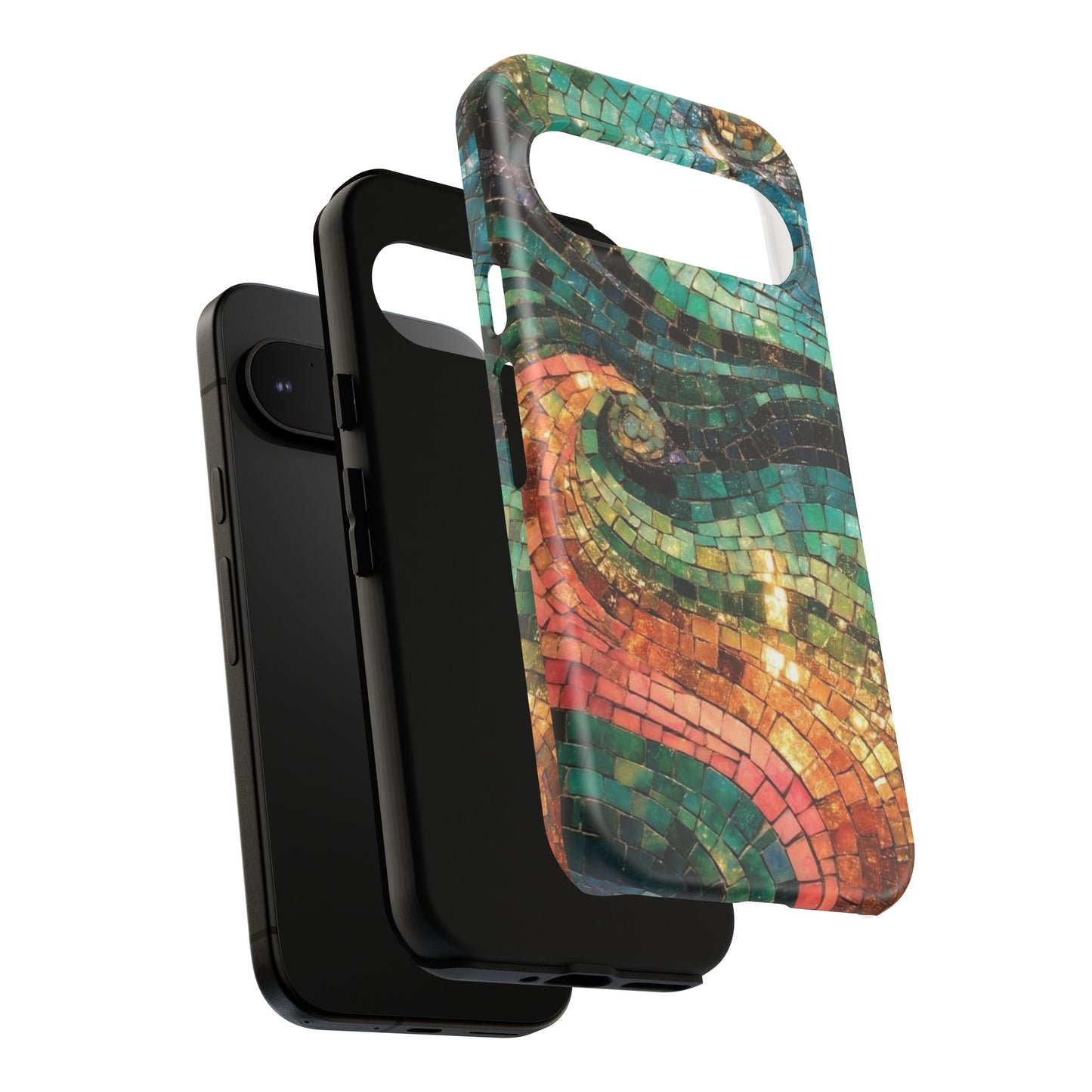 Mosaic Wave Phone Case – Colorful Artistic Tile Design Tough Case