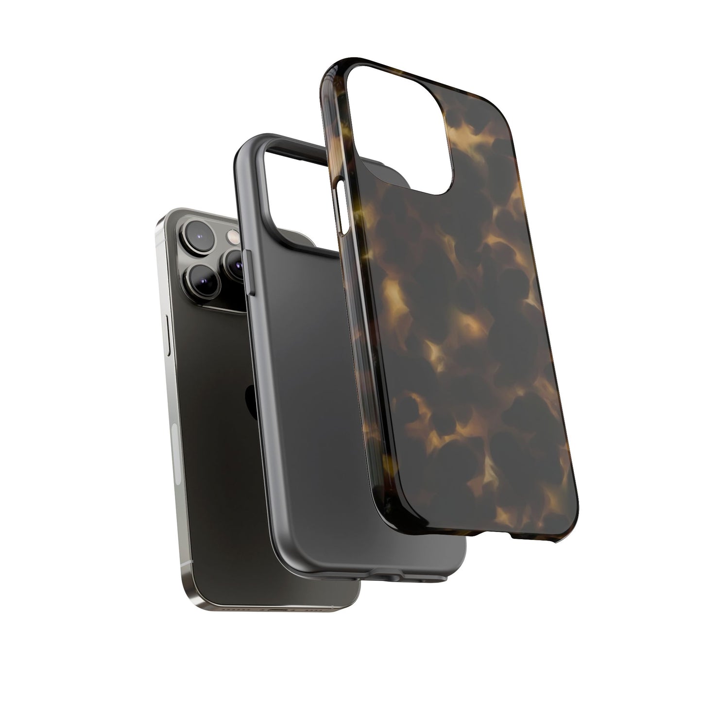 Tortoiseshell Phone Case — Protective Tough Case with Classic Brown Pattern