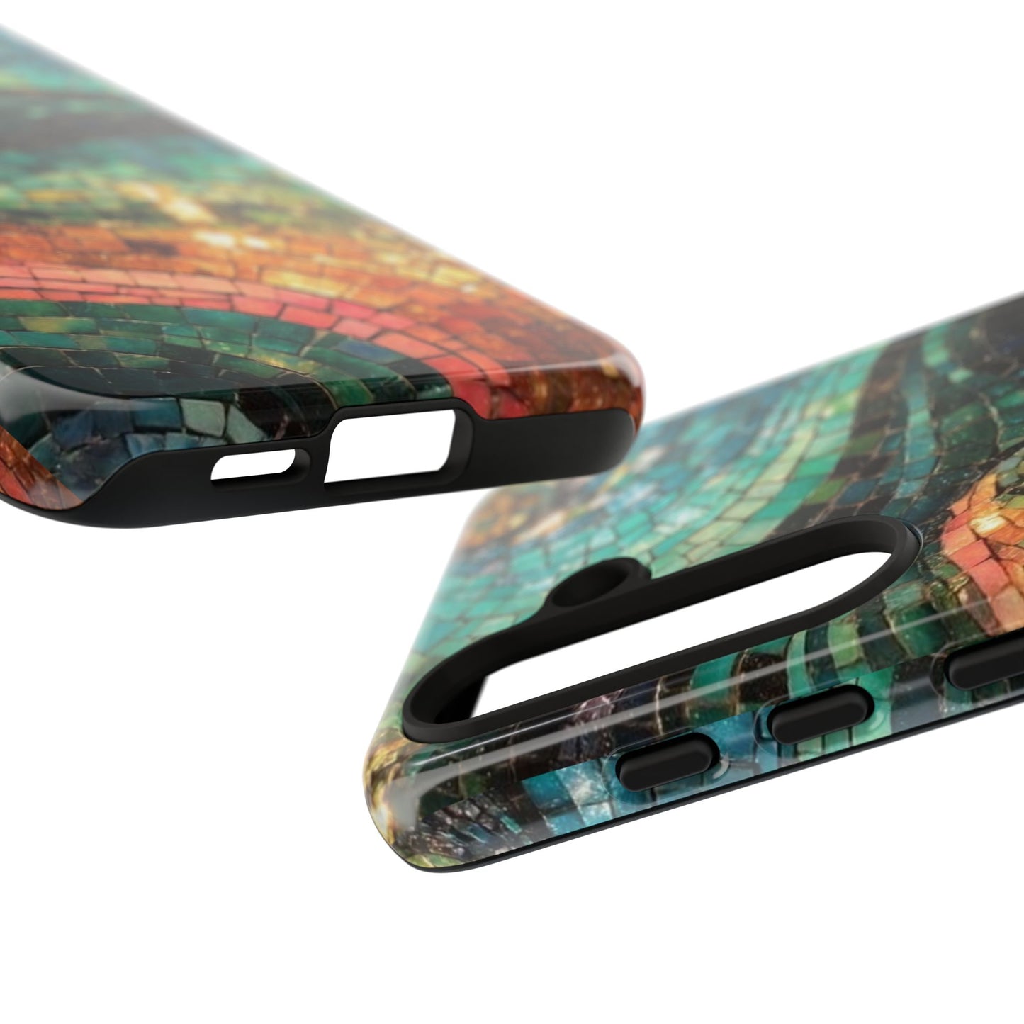 Mosaic Wave Phone Case – Colorful Artistic Tile Design Tough Case