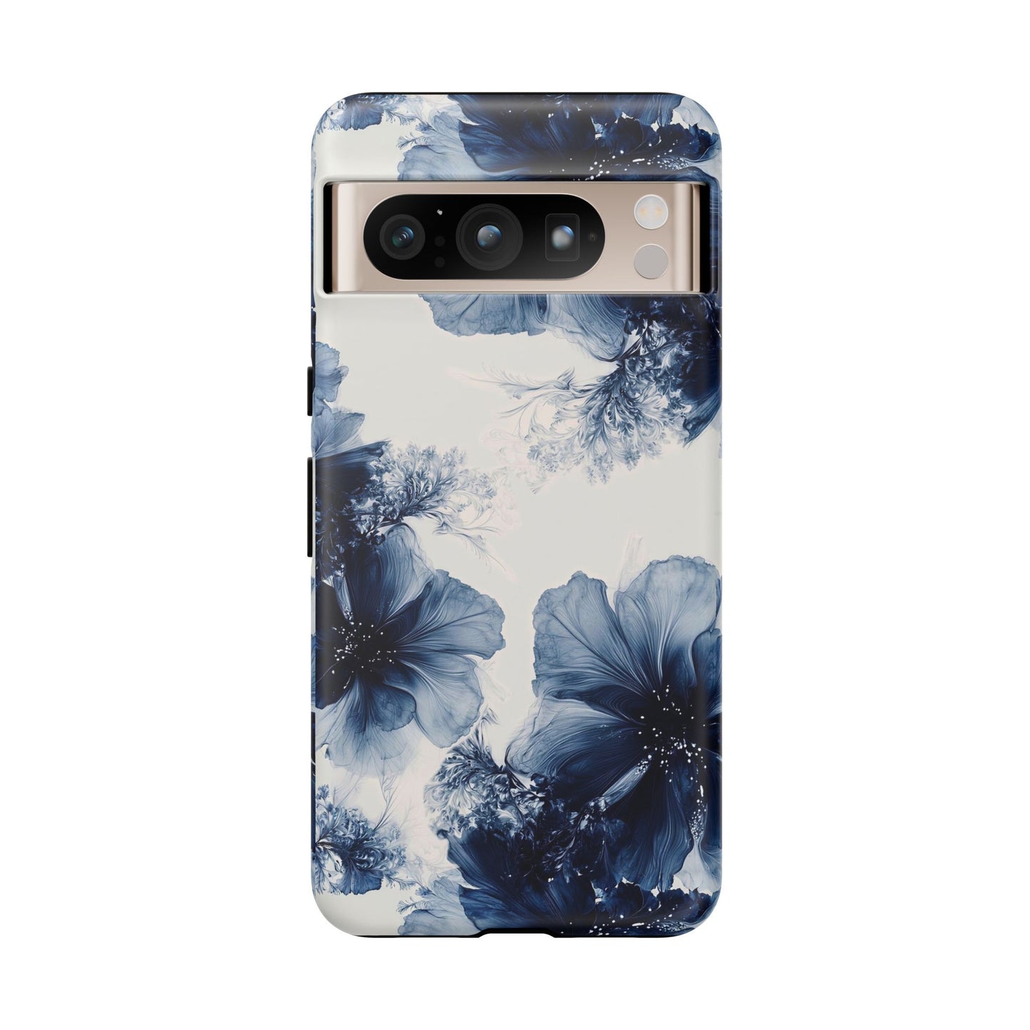 Floral Indigo Tough Phone Case — Blue Botanical Protective Cover
