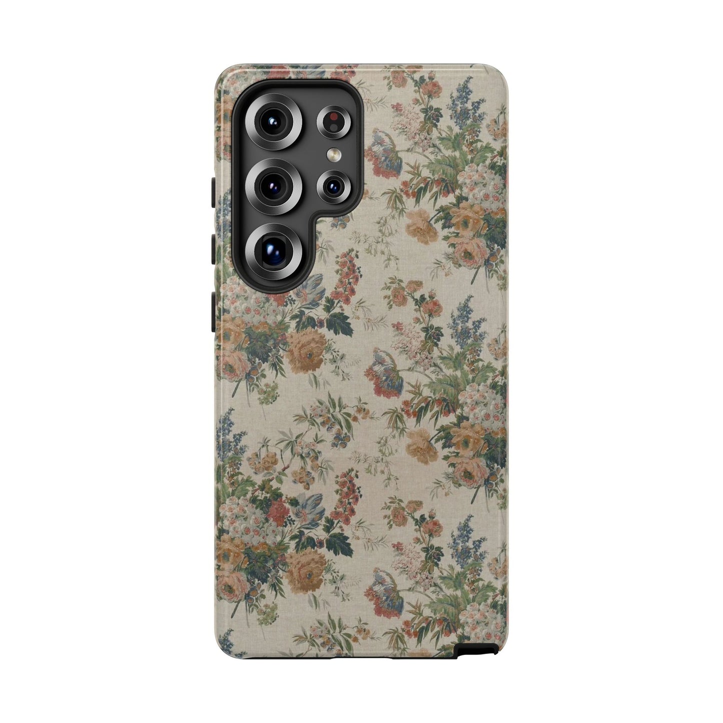 Floral Vintage Tough Phone Case – Antique Rose Pattern