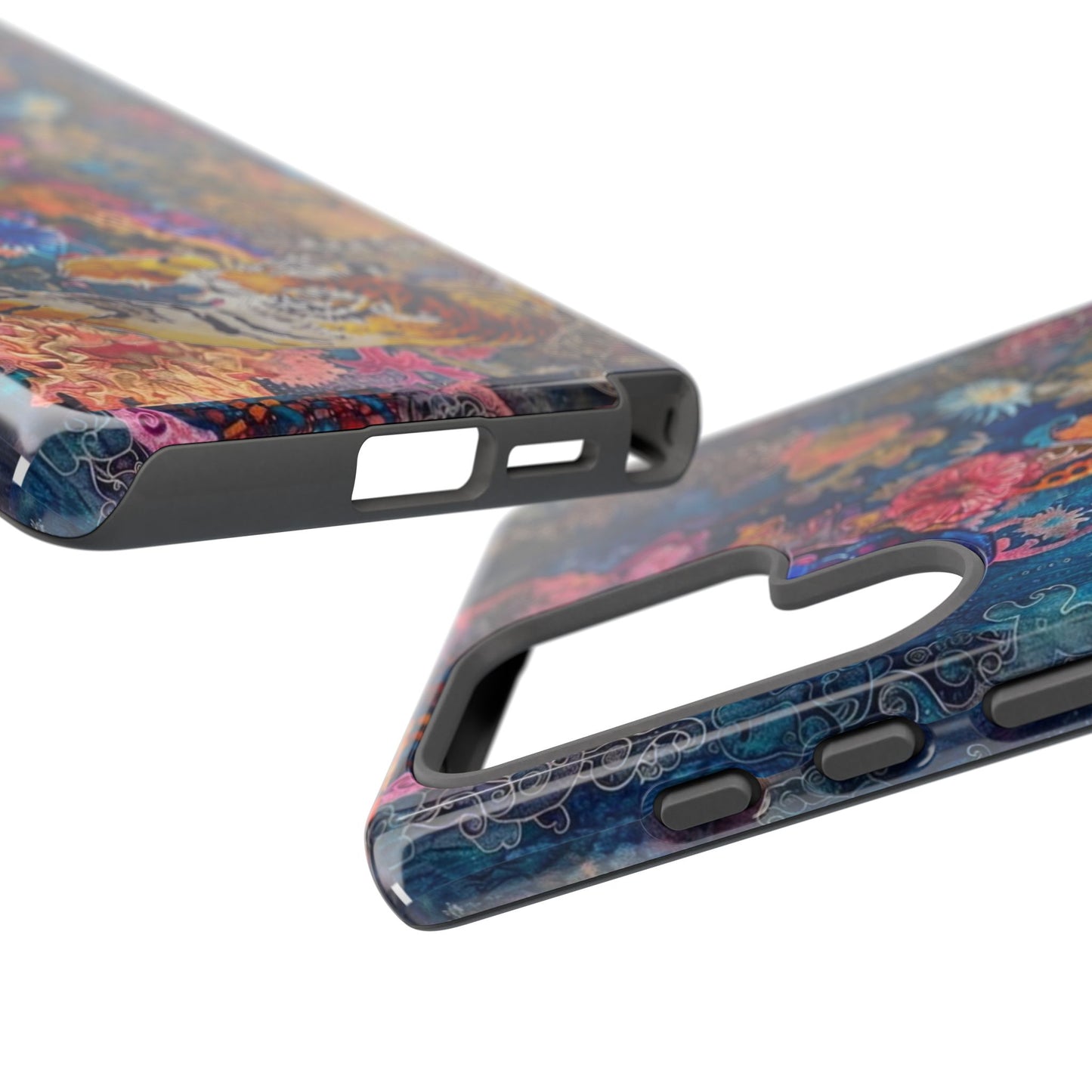 Phone Case - Colorful Floral Tiger Tough Case
