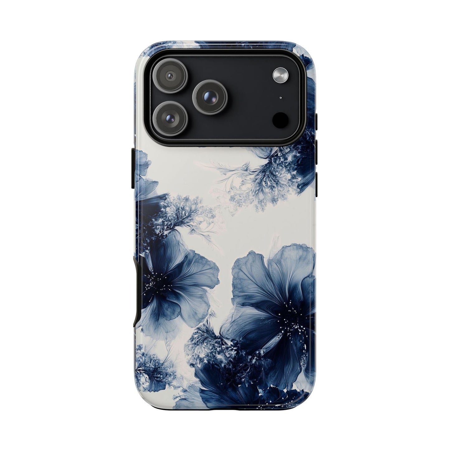 Floral Indigo Tough Phone Case — Blue Botanical Protective Cover