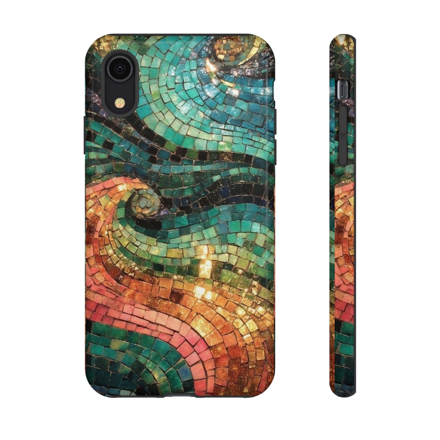 Mosaic Wave Phone Case – Colorful Artistic Tile Design Tough Case