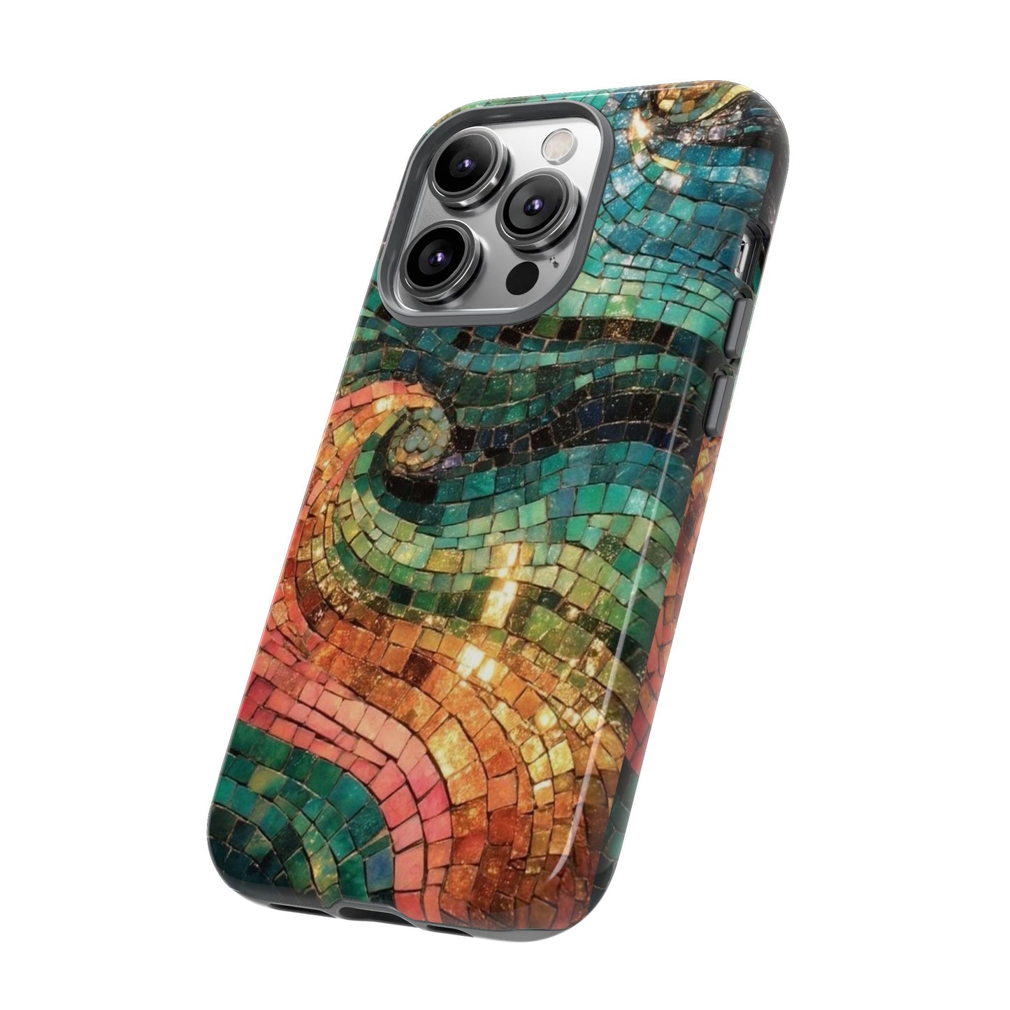 Mosaic Wave Phone Case – Colorful Artistic Tile Design Tough Case