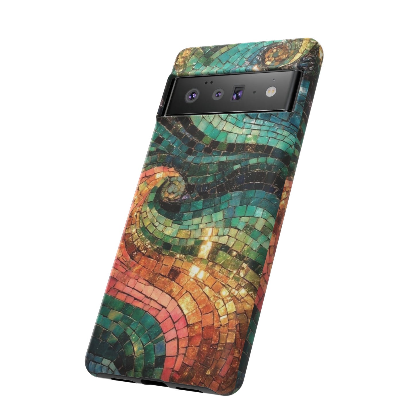 Mosaic Wave Phone Case – Colorful Artistic Tile Design Tough Case