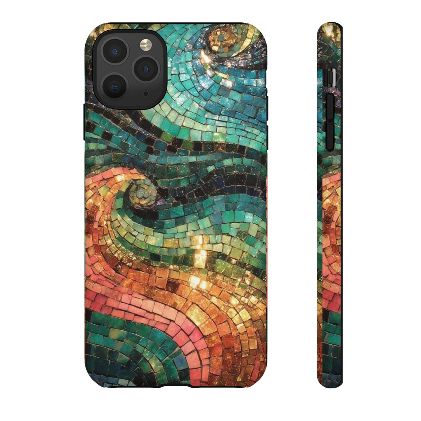 Mosaic Wave Phone Case – Colorful Artistic Tile Design Tough Case