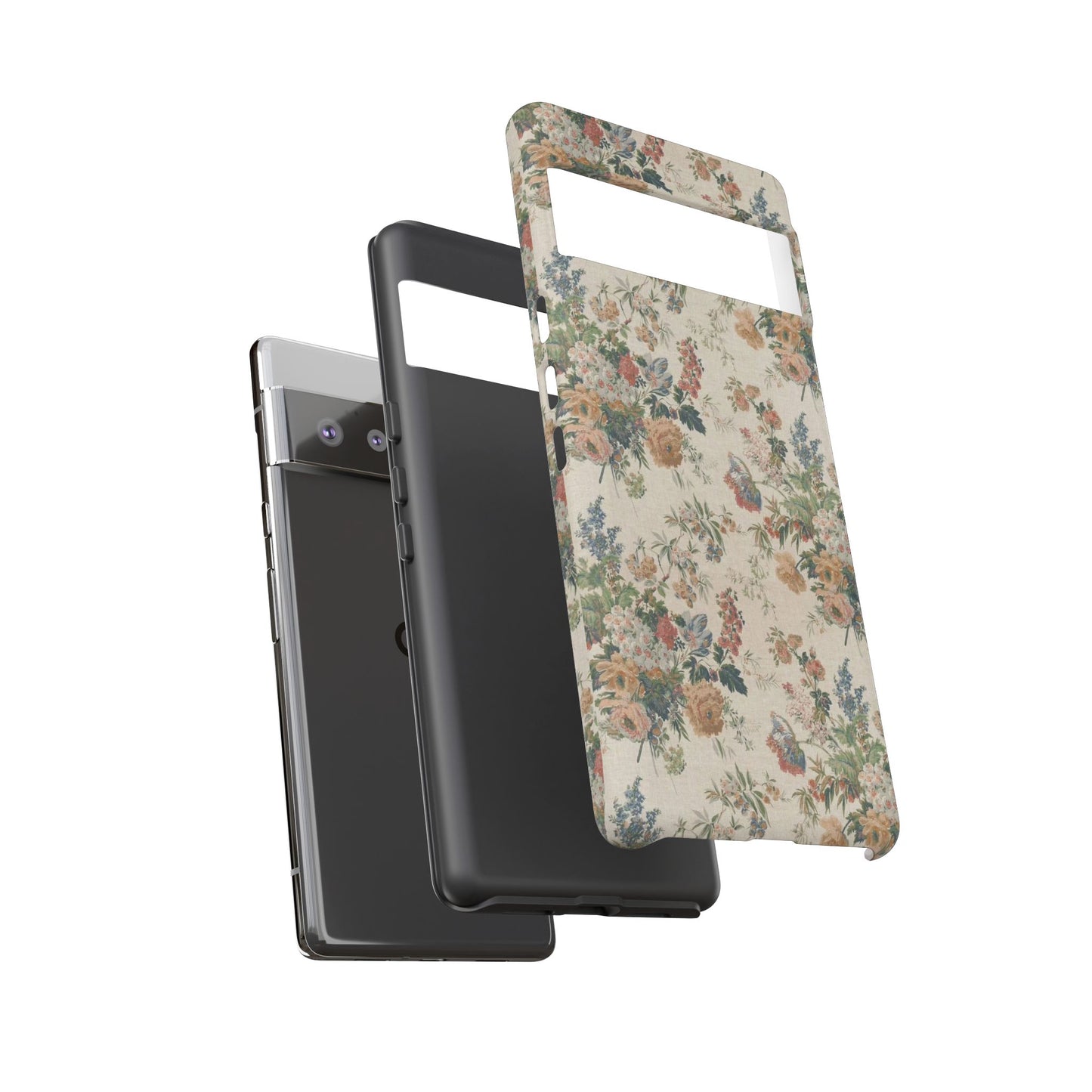 Floral Vintage Tough Phone Case – Antique Rose Pattern
