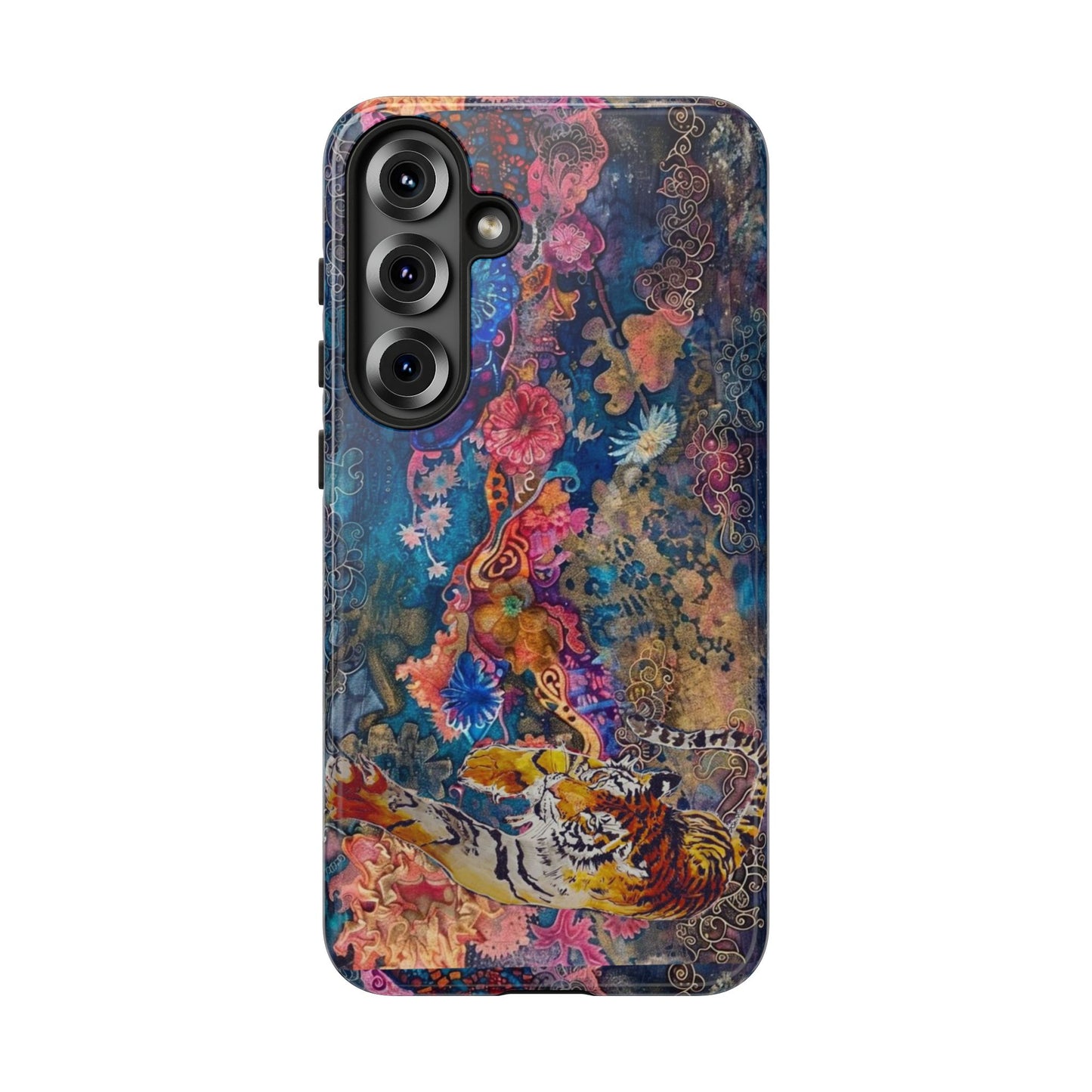 Phone Case - Colorful Floral Tiger Tough Case