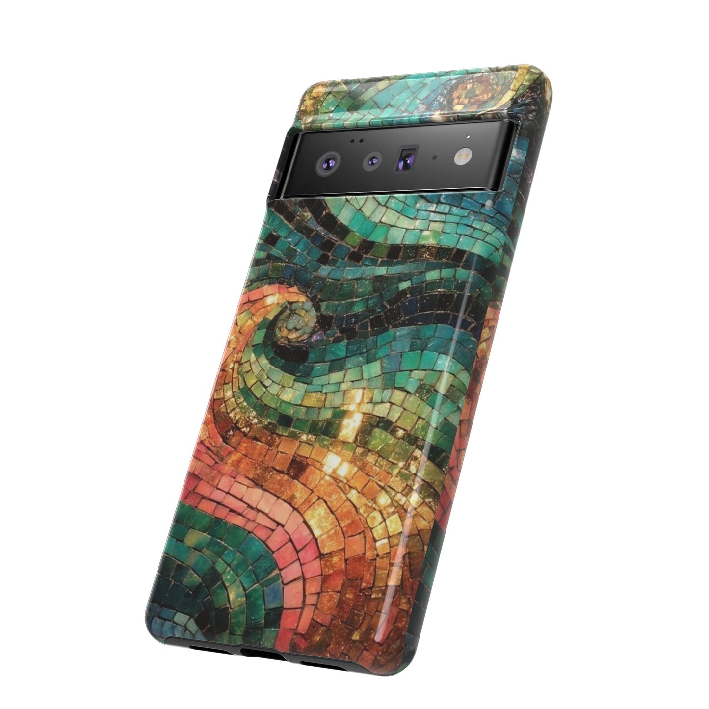 Mosaic Wave Phone Case – Colorful Artistic Tile Design Tough Case