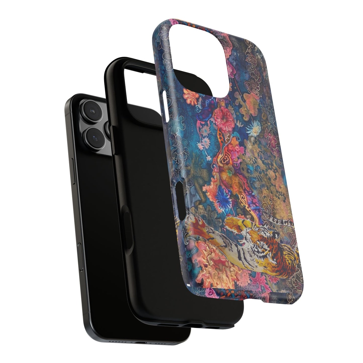 Phone Case - Colorful Floral Tiger Tough Case