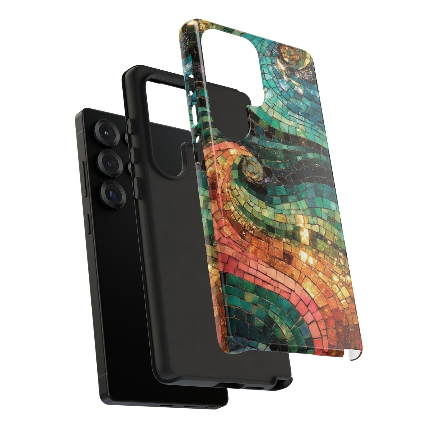 Mosaic Wave Phone Case – Colorful Artistic Tile Design Tough Case