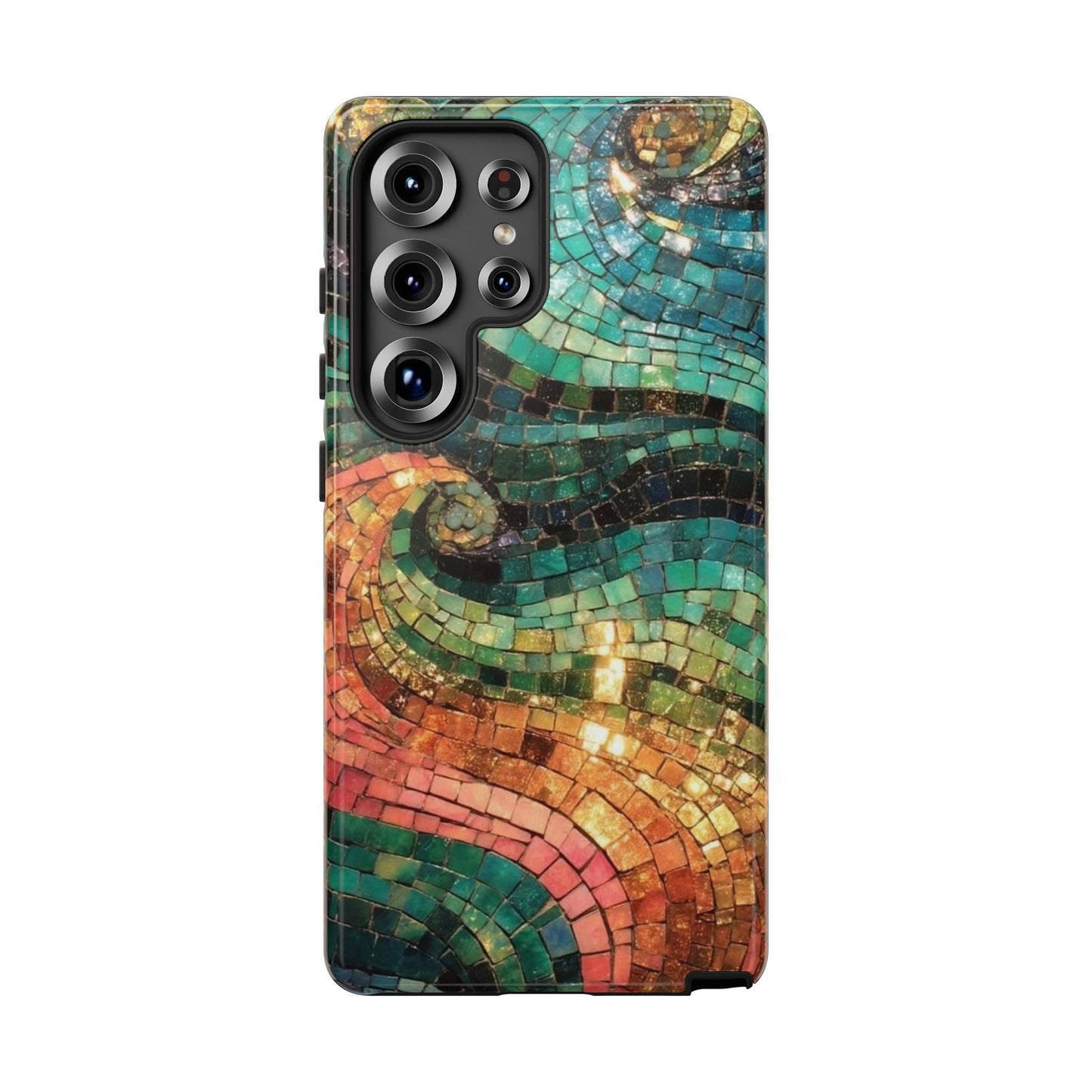 Mosaic Wave Phone Case – Colorful Artistic Tile Design Tough Case