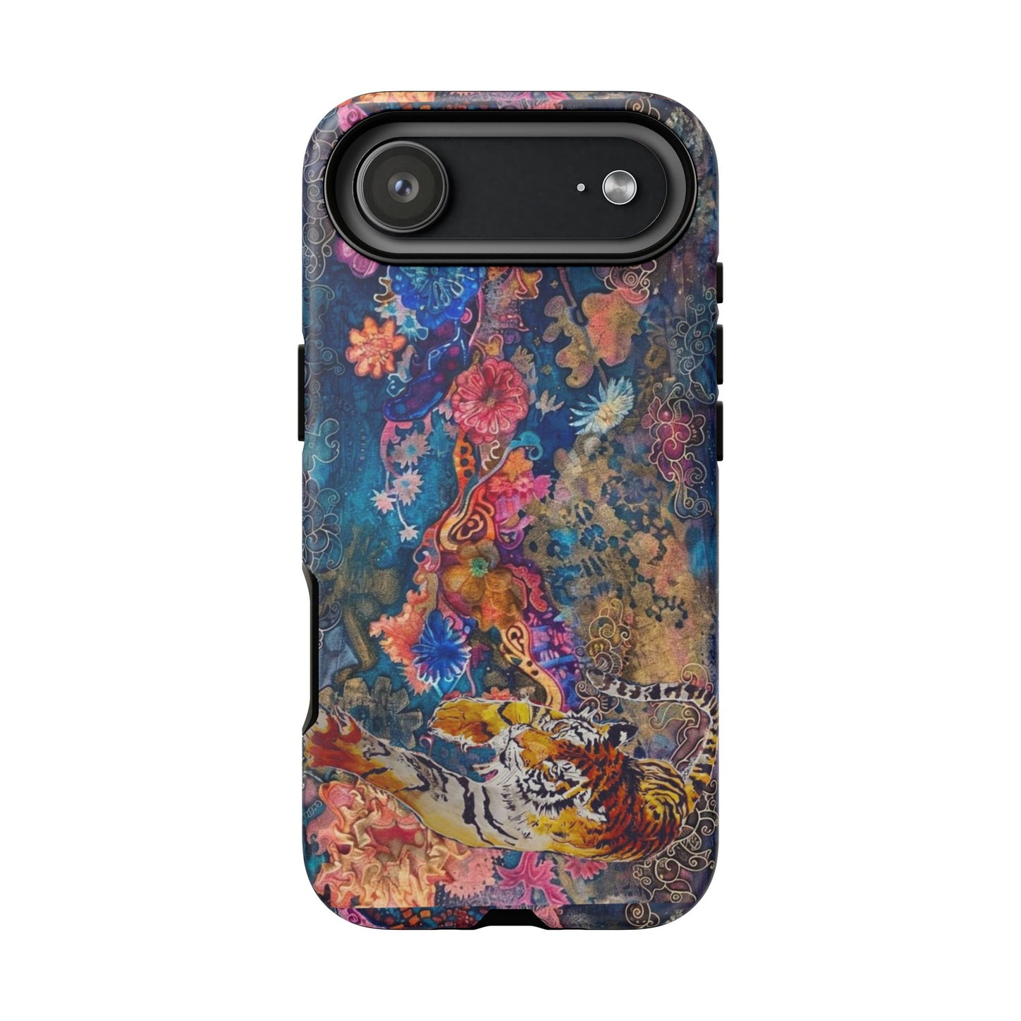 Phone Case - Colorful Floral Tiger Tough Case