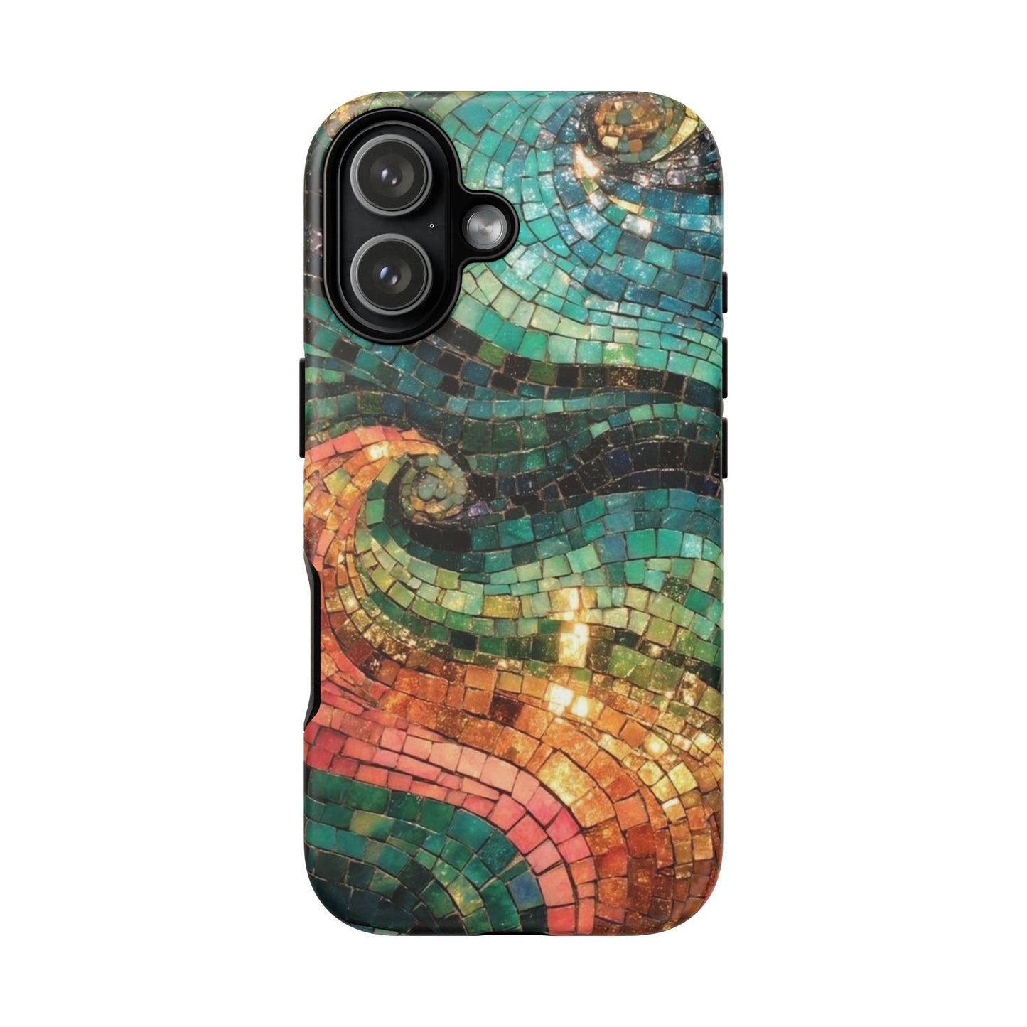Mosaic Wave Phone Case – Colorful Artistic Tile Design Tough Case