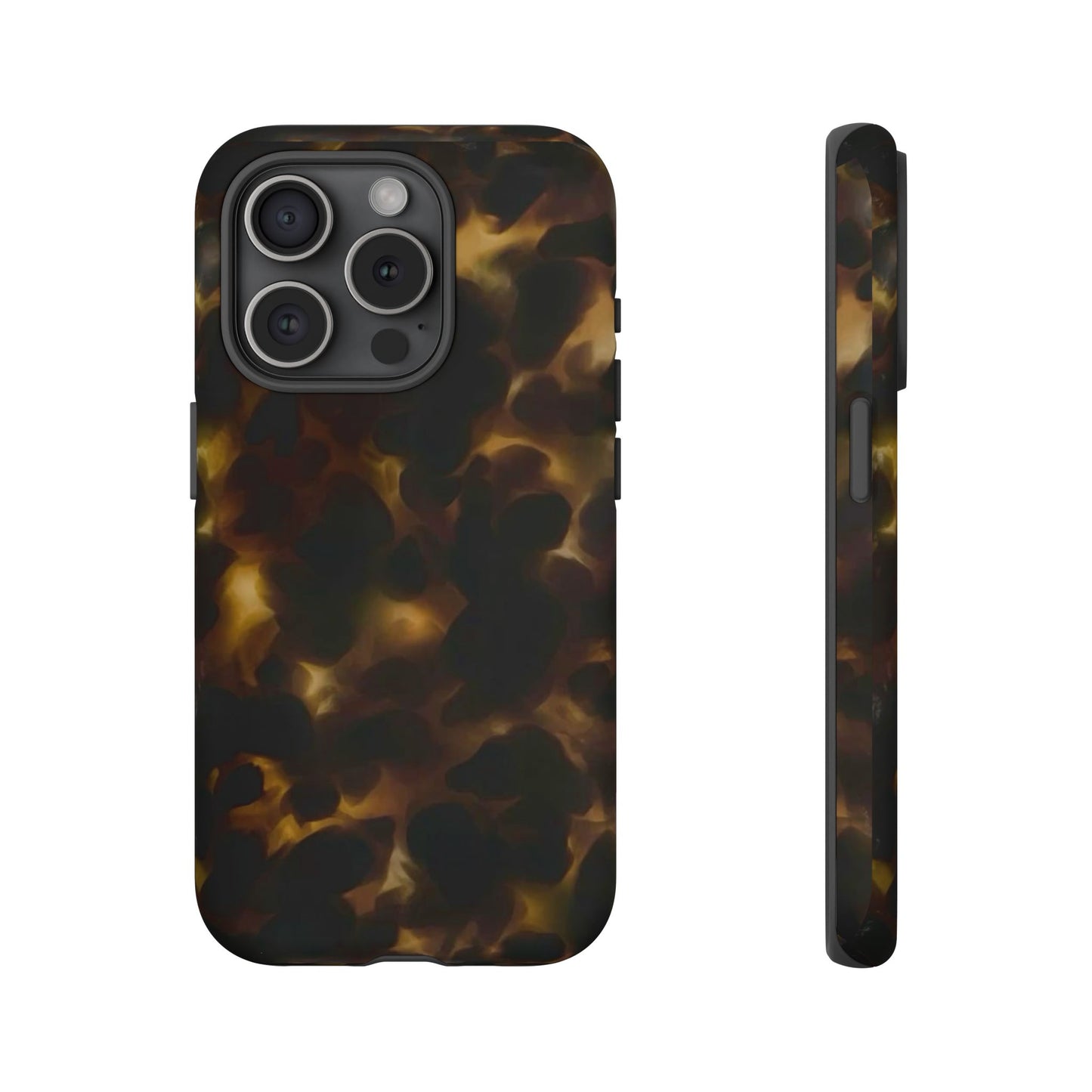 Tortoiseshell Phone Case — Protective Tough Case with Classic Brown Pattern