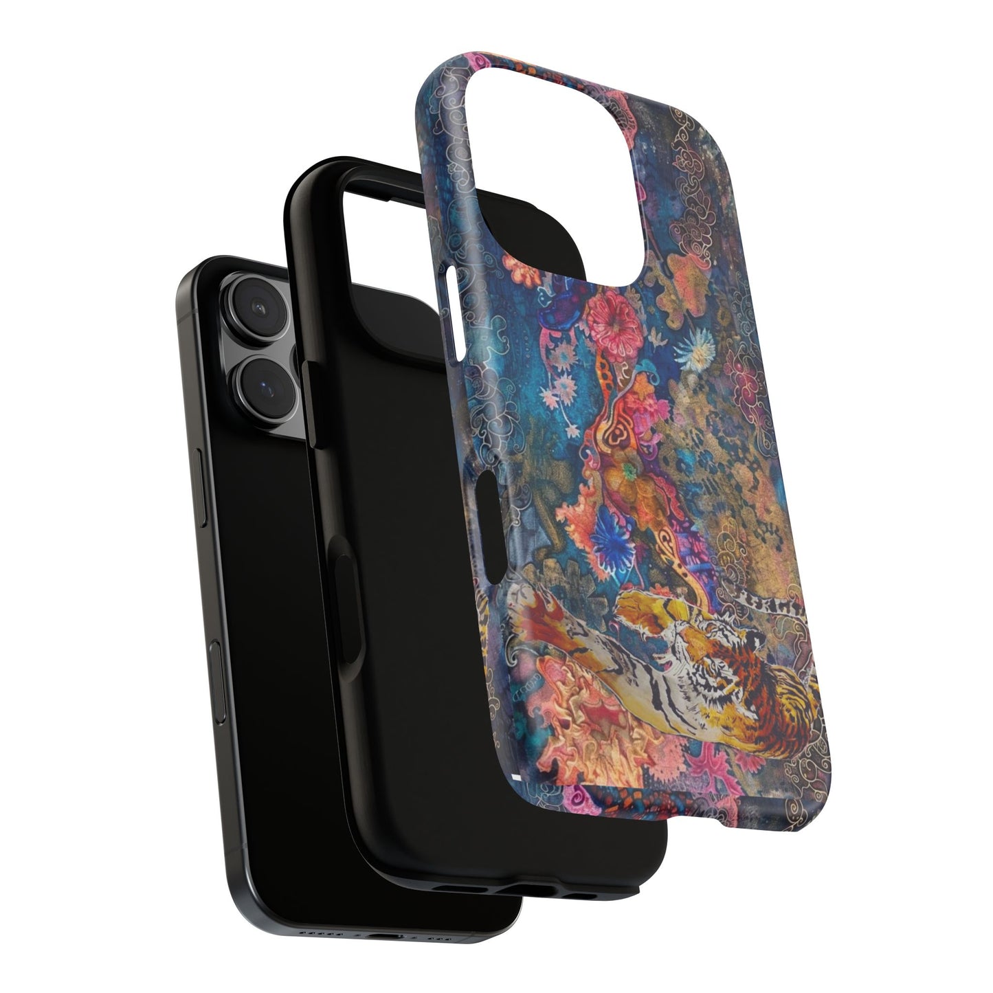 Phone Case - Colorful Floral Tiger Tough Case