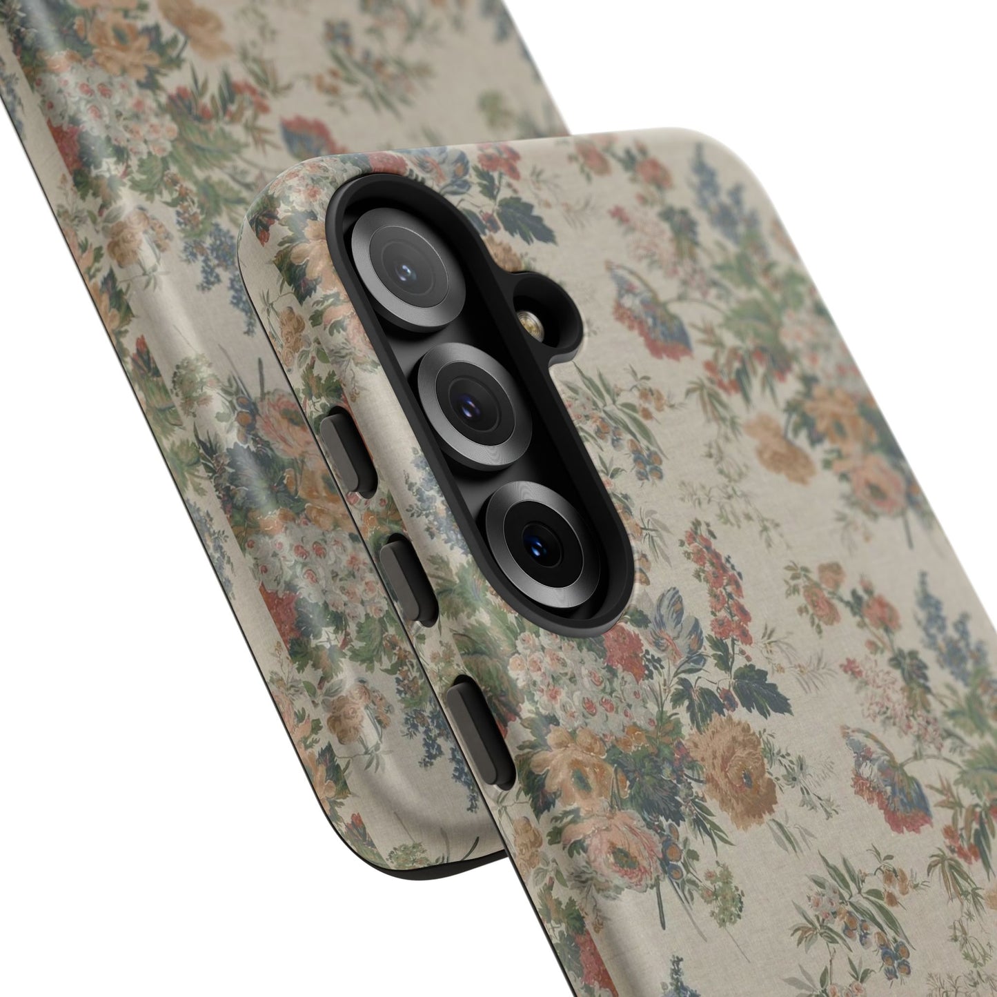 Floral Vintage Tough Phone Case – Antique Rose Pattern