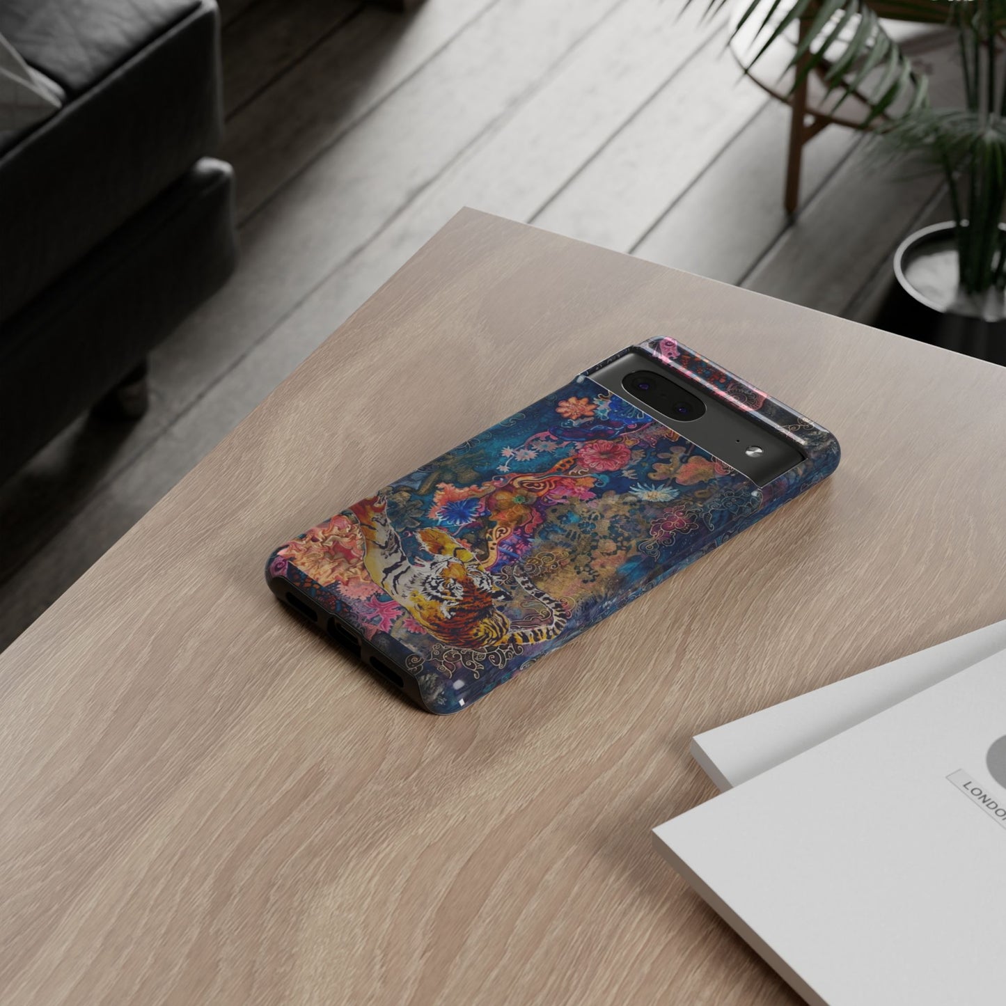Phone Case - Colorful Floral Tiger Tough Case