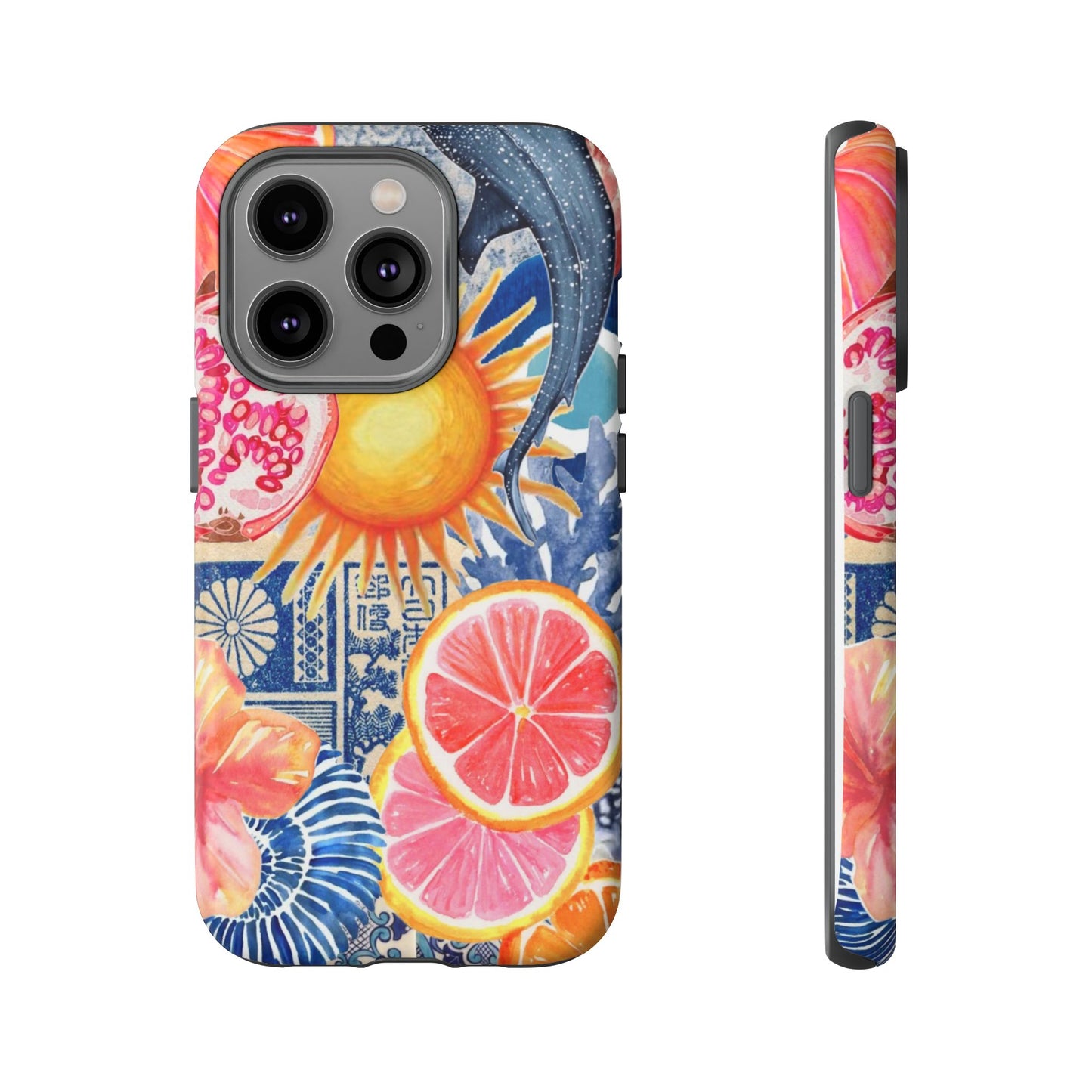 Tough Cases — Tropical Citrus Sun & Dolphin Phone Case