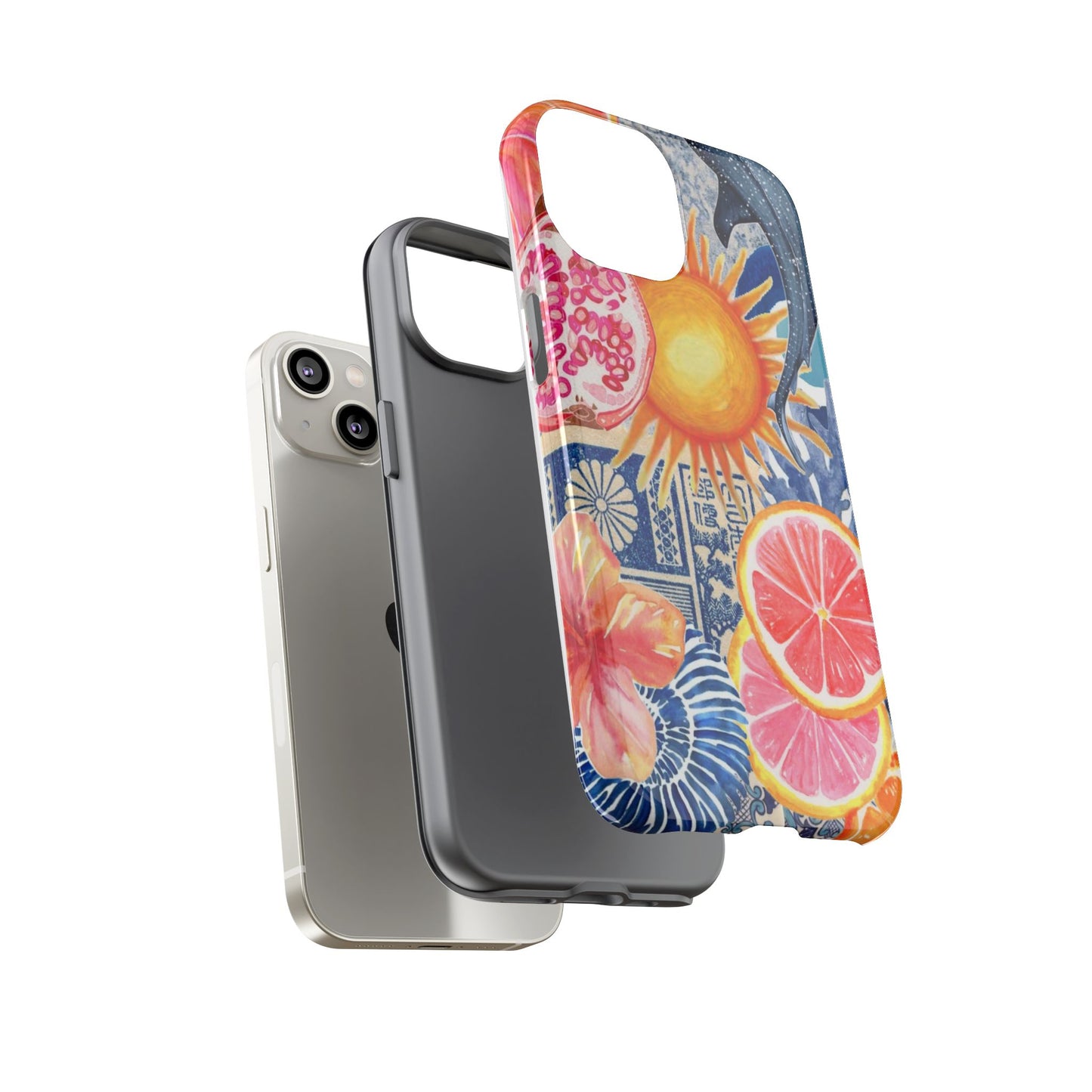 Tough Cases — Tropical Citrus Sun & Dolphin Phone Case