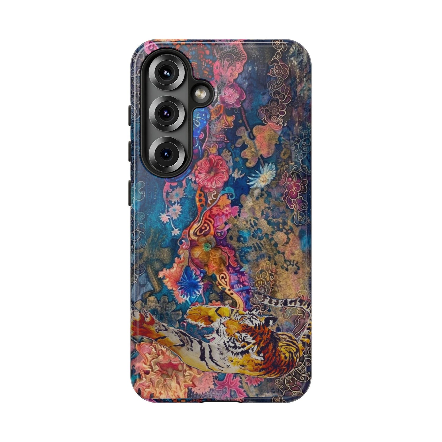 Phone Case - Colorful Floral Tiger Tough Case