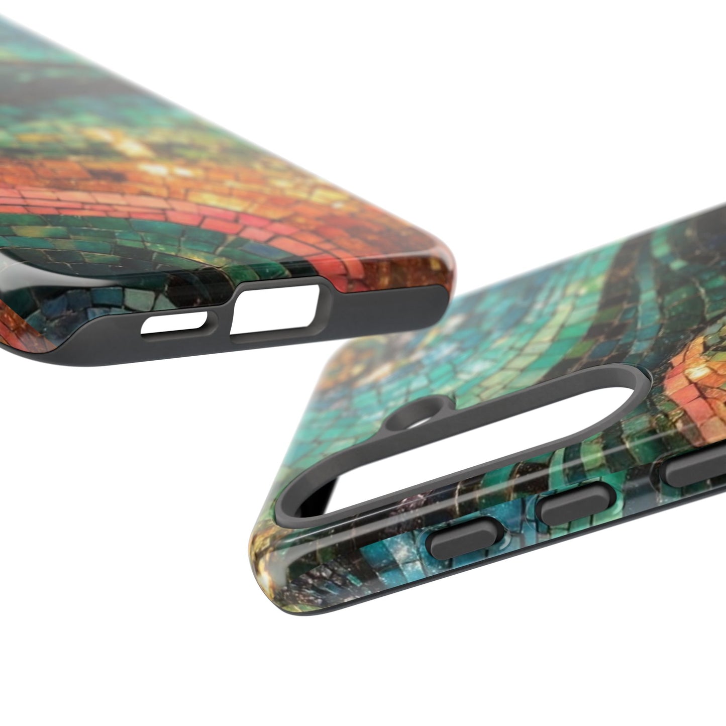 Mosaic Wave Phone Case – Colorful Artistic Tile Design Tough Case