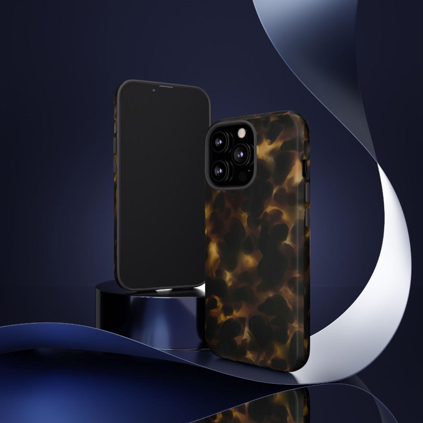 Tortoiseshell Phone Case — Protective Tough Case with Classic Brown Pattern