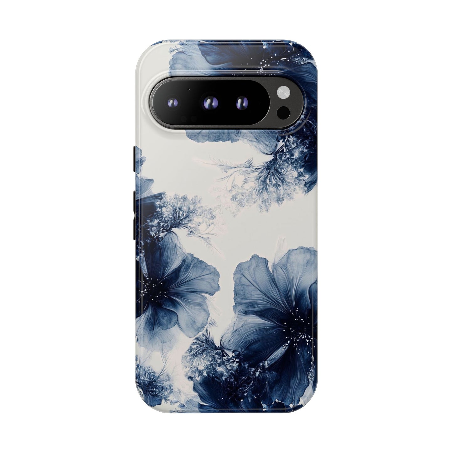 Floral Indigo Tough Phone Case — Blue Botanical Protective Cover