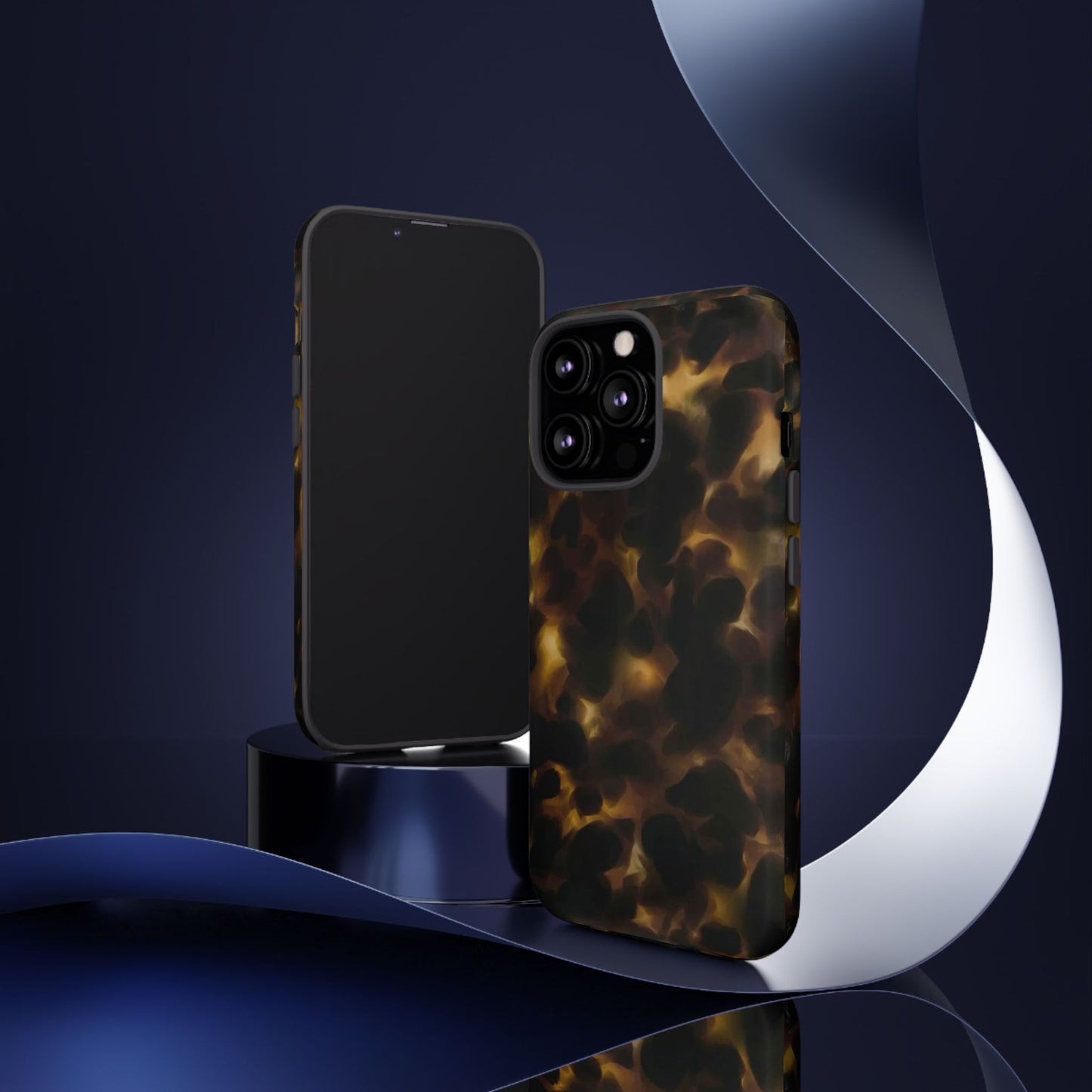 Tortoiseshell Phone Case — Protective Tough Case with Classic Brown Pattern