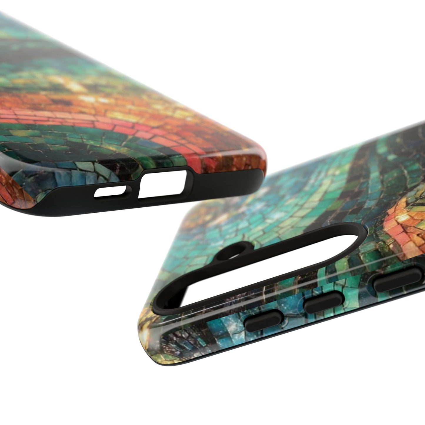 Mosaic Wave Phone Case – Colorful Artistic Tile Design Tough Case
