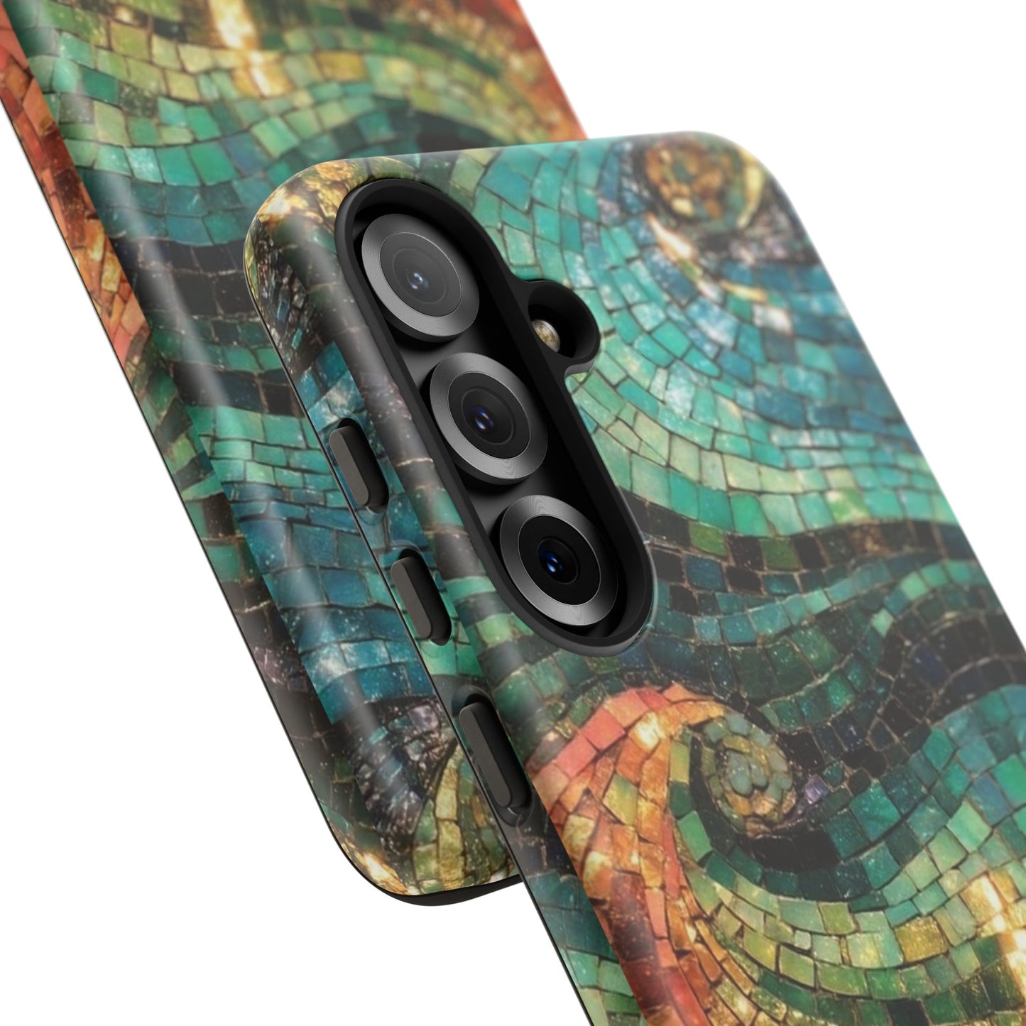 Mosaic Wave Phone Case – Colorful Artistic Tile Design Tough Case