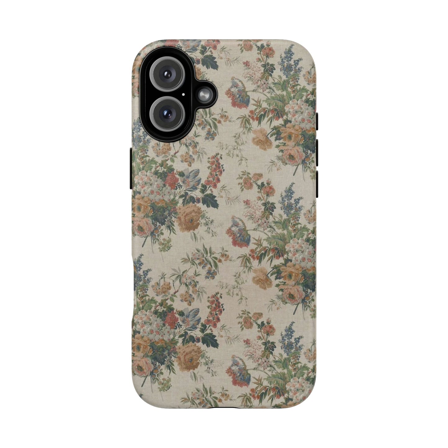 Floral Vintage Tough Phone Case – Antique Rose Pattern