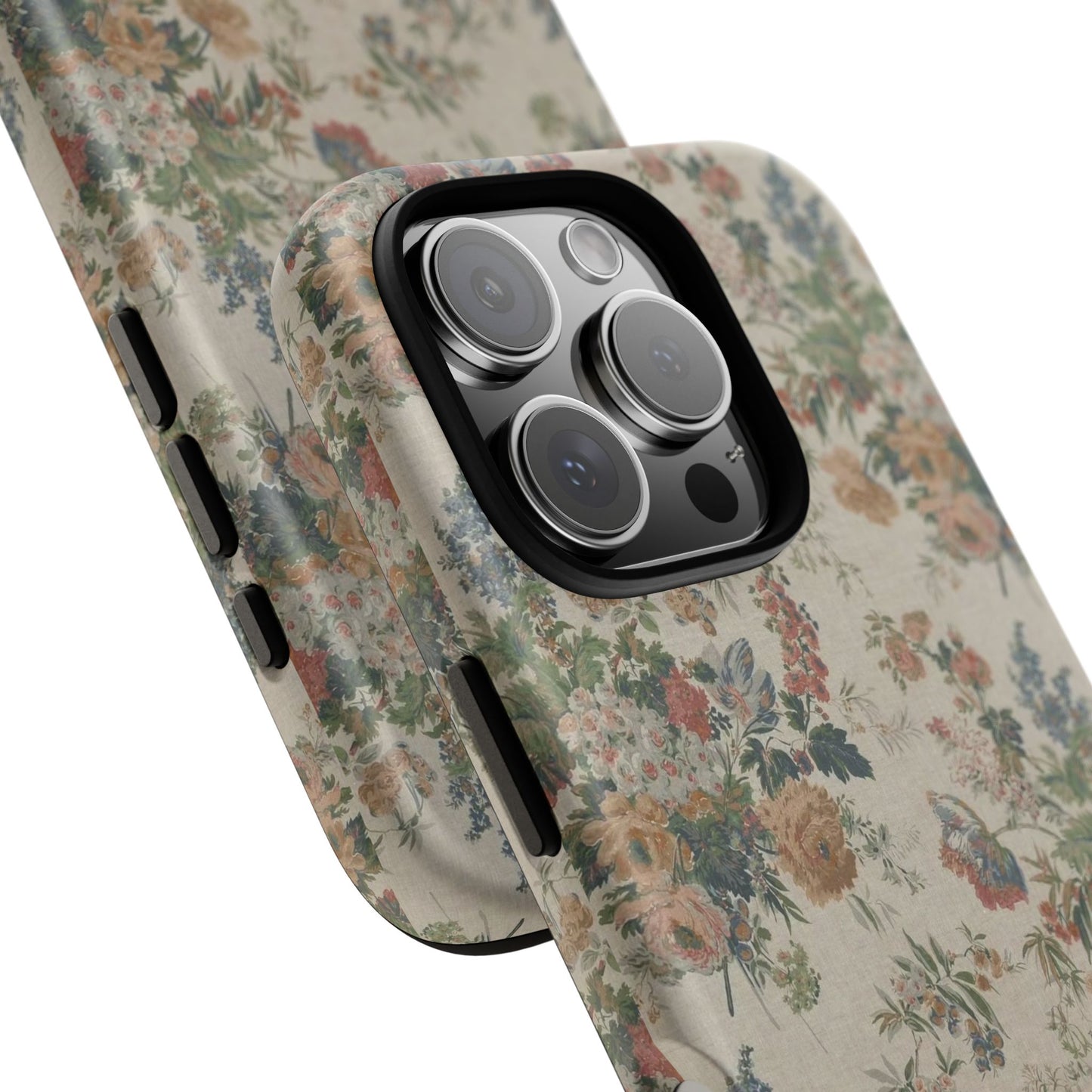Floral Vintage Tough Phone Case – Antique Rose Pattern