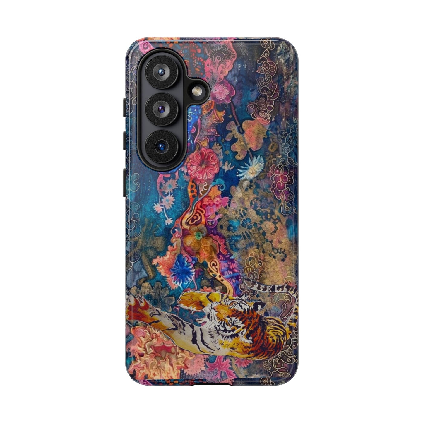 Phone Case - Colorful Floral Tiger Tough Case