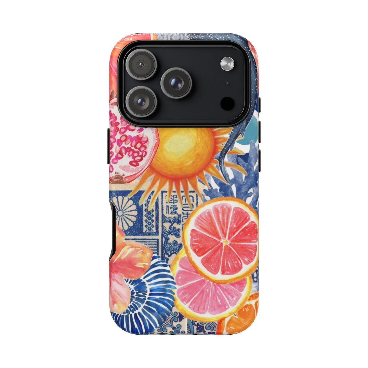 Tough Cases — Tropical Citrus Sun & Dolphin Phone Case