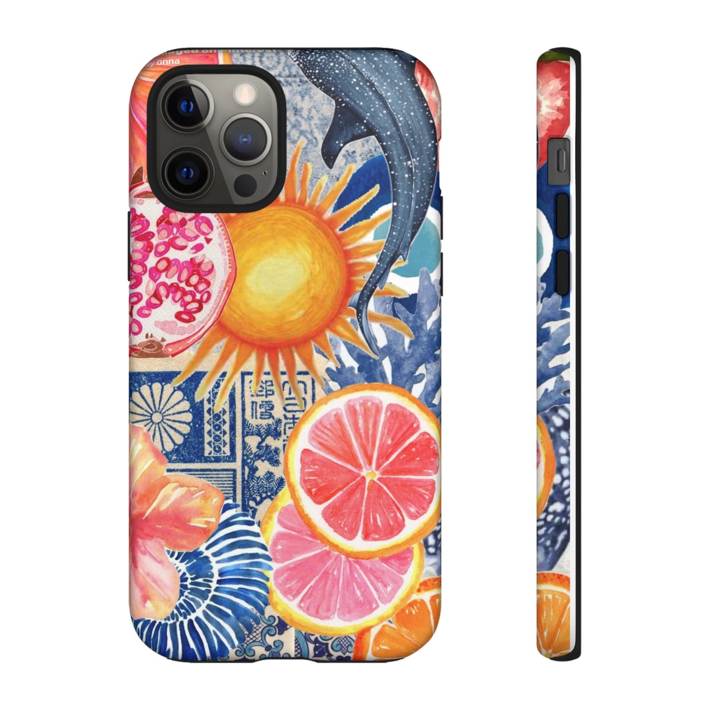 Tough Cases — Tropical Citrus Sun & Dolphin Phone Case